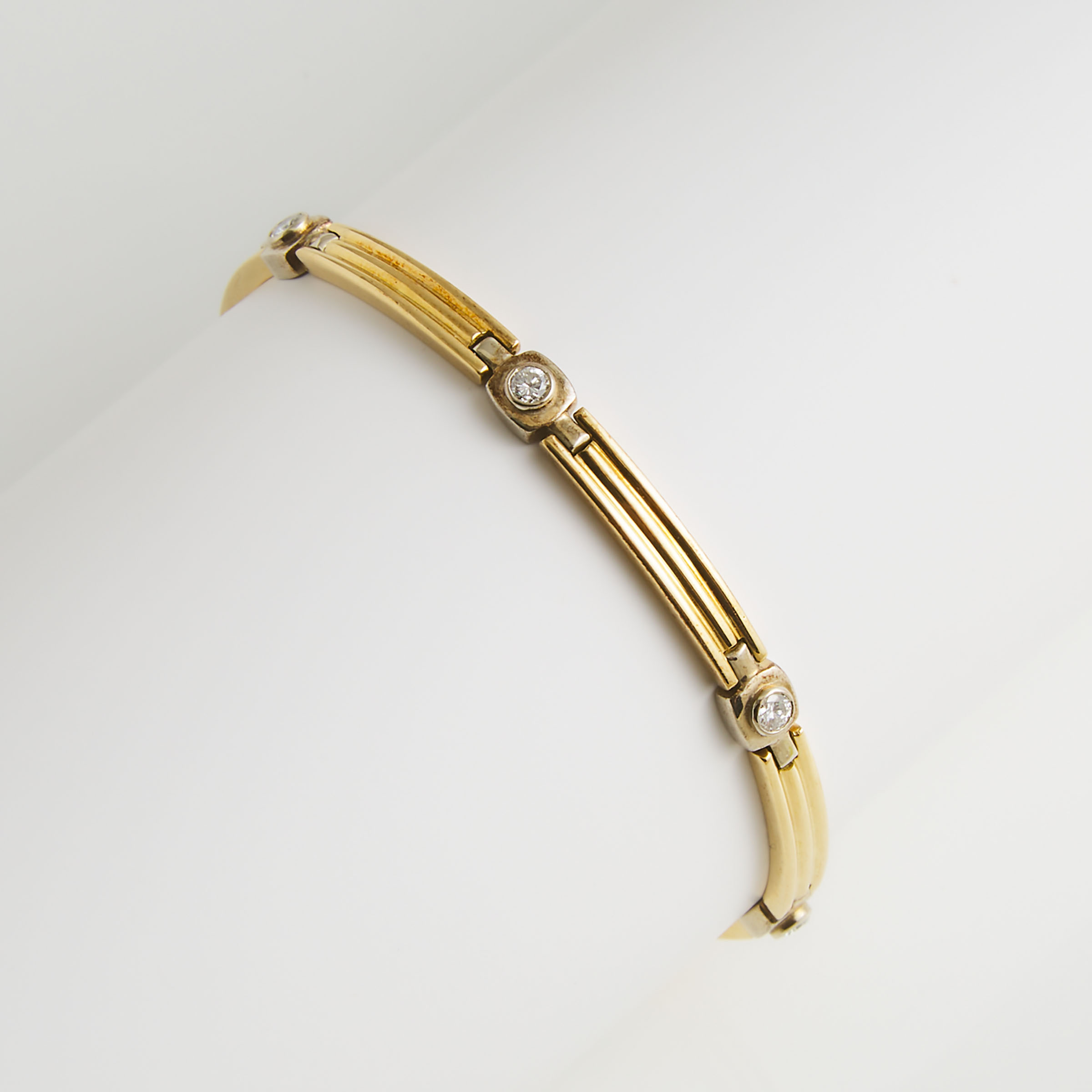 18k Yellow Gold Bar Link Bracelet