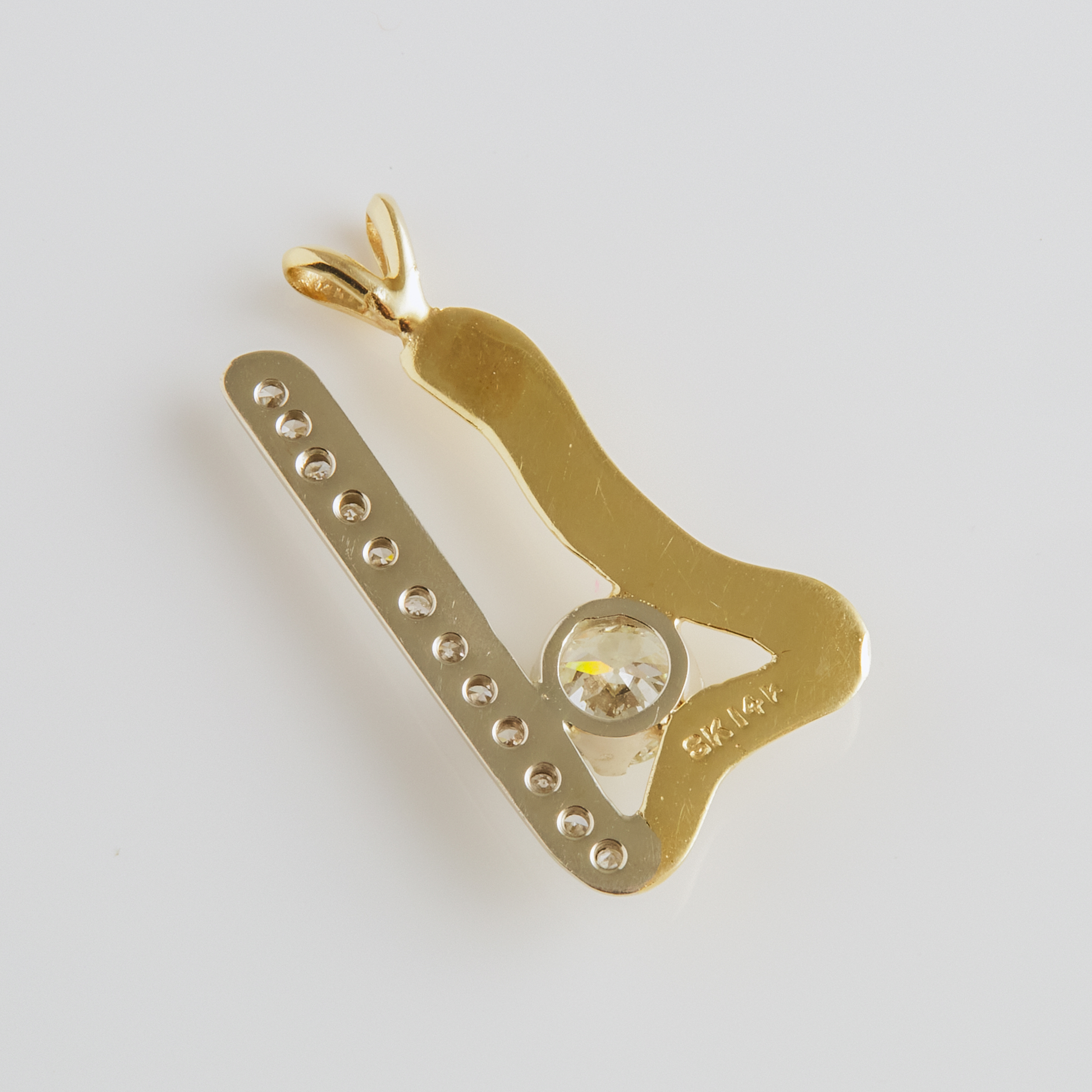 14k Yellow And White Gold Pendant