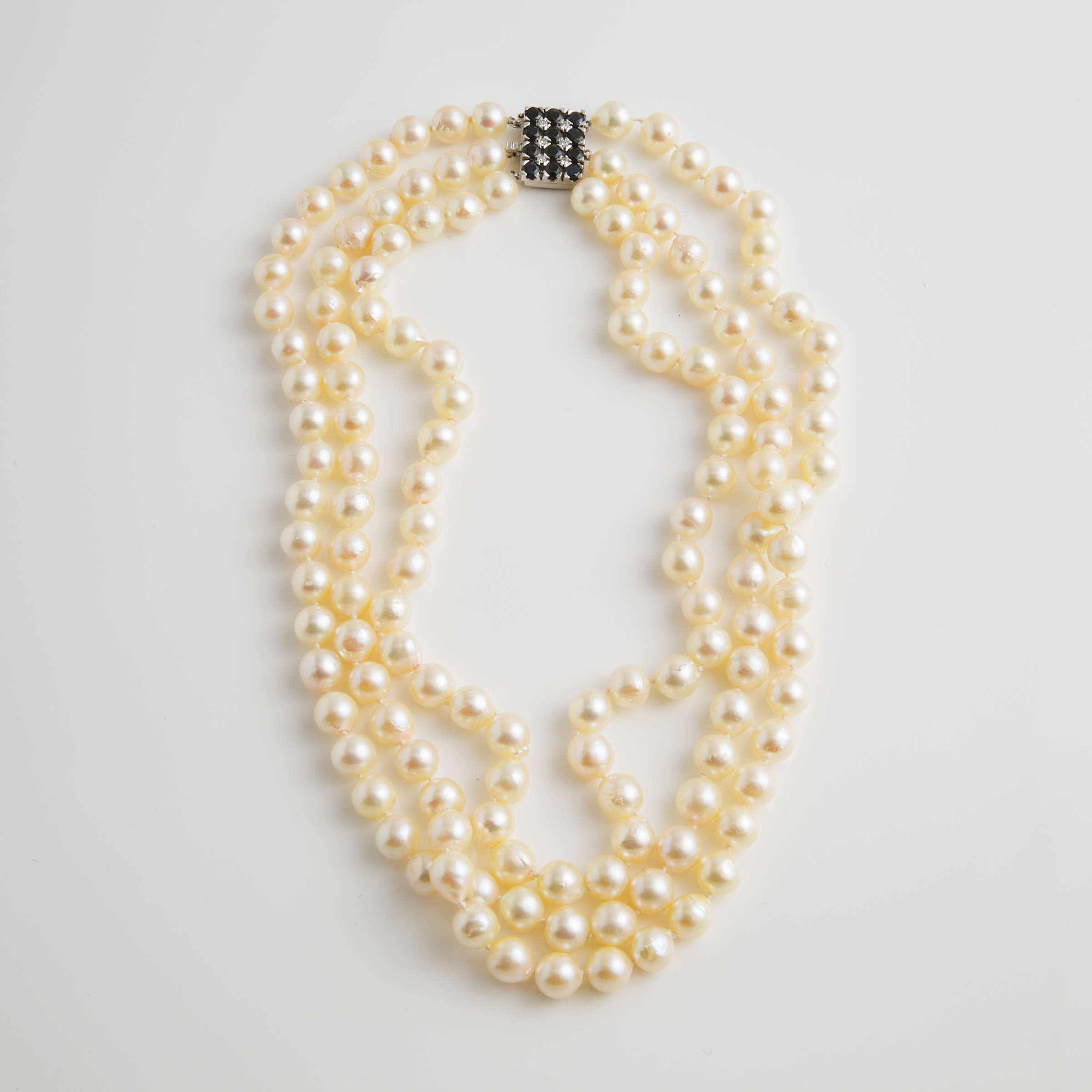 Triple Strand Baroque Cultured Pearl Necklace