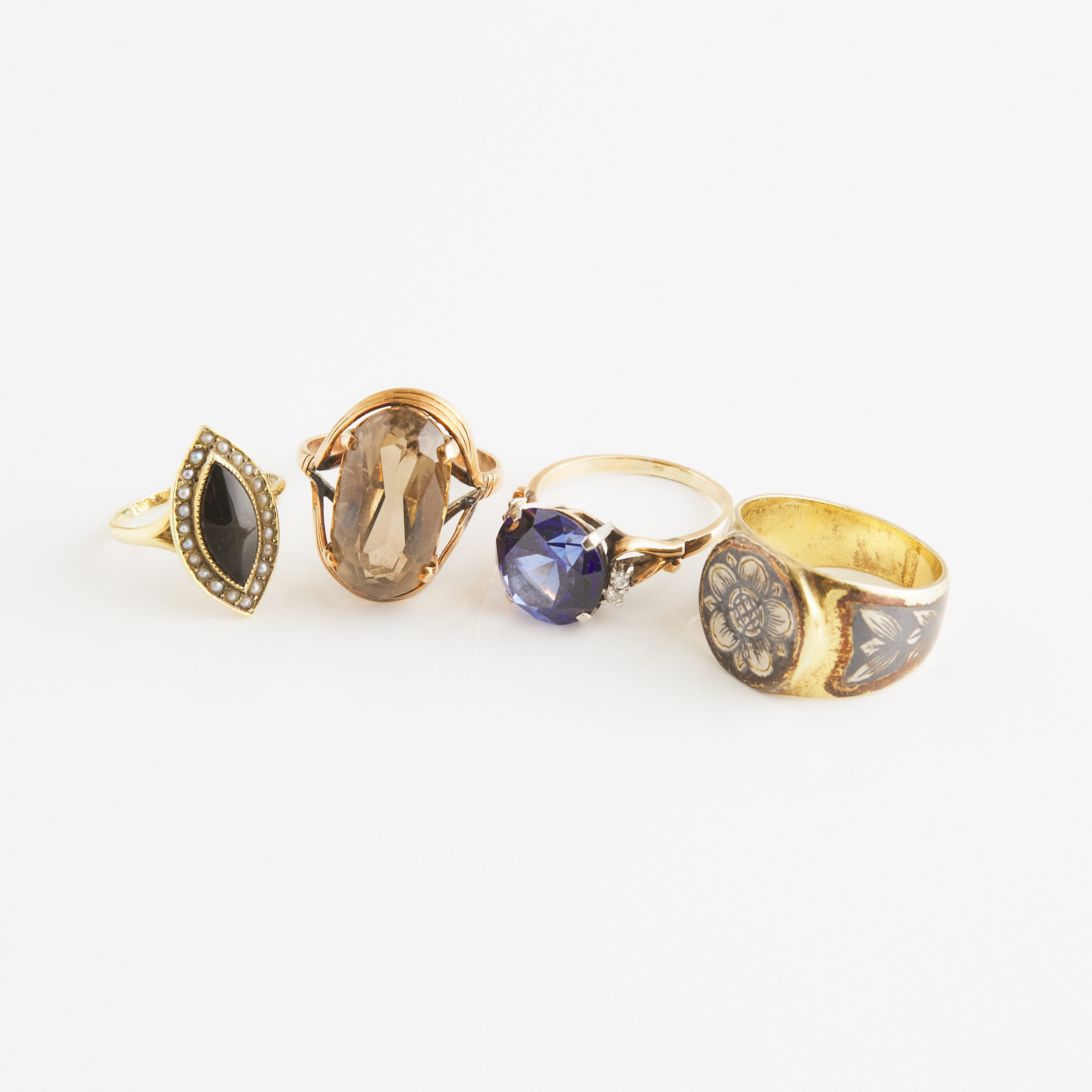 3 Various Yellow Gold And Silver Rings