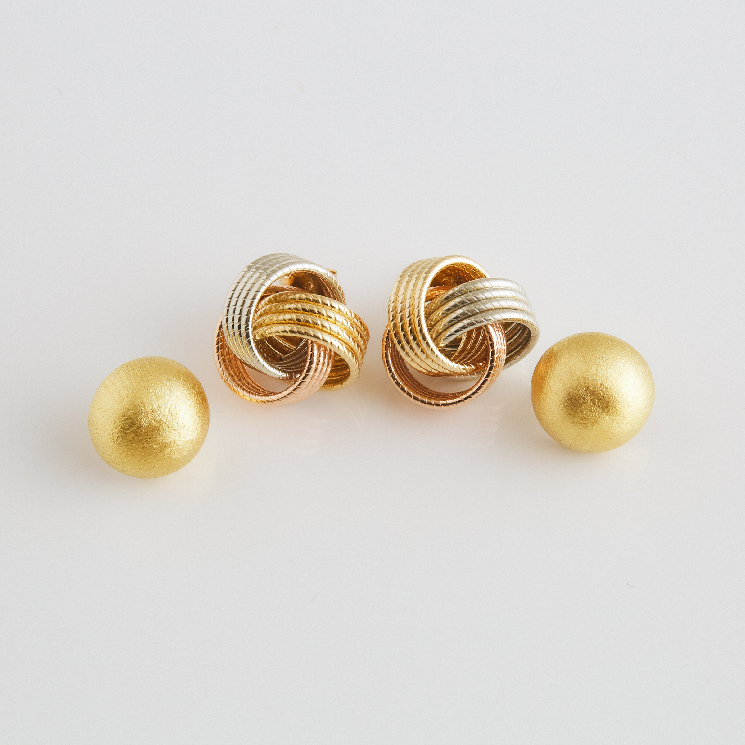 2 x Pairs Of Gold Earrings