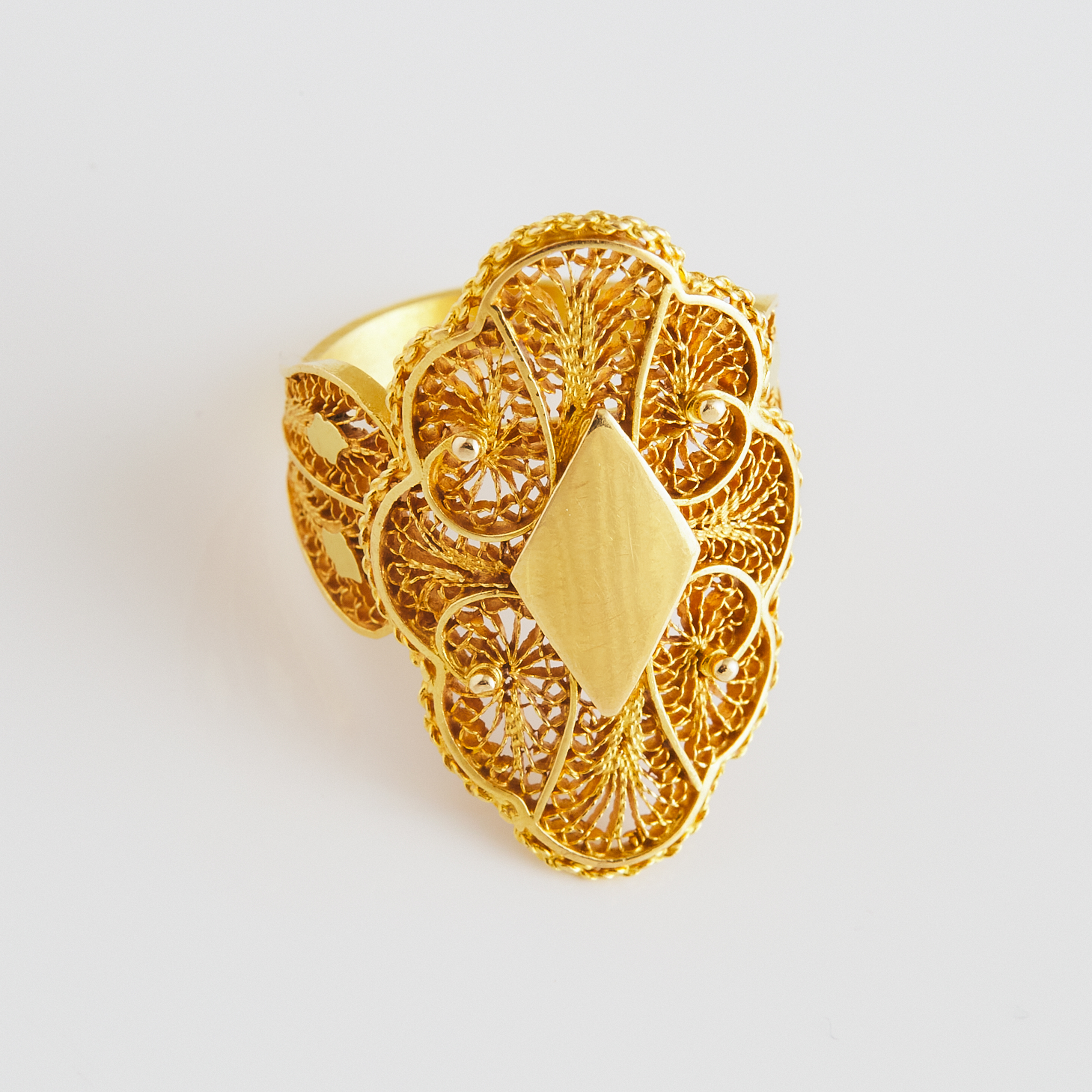 18k Yellow Gold Ring Filigree Ring