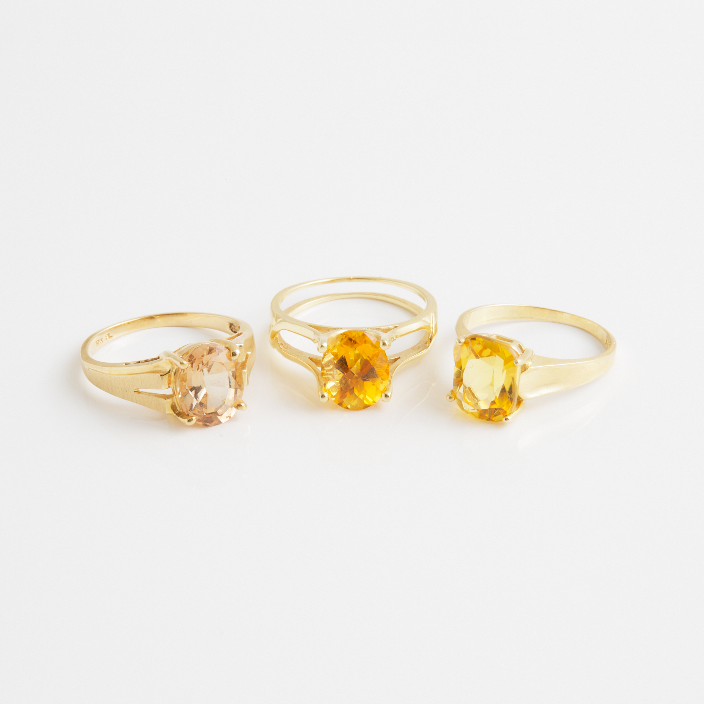 1 x 10k And 2 x 14k Yellow Gold Rings