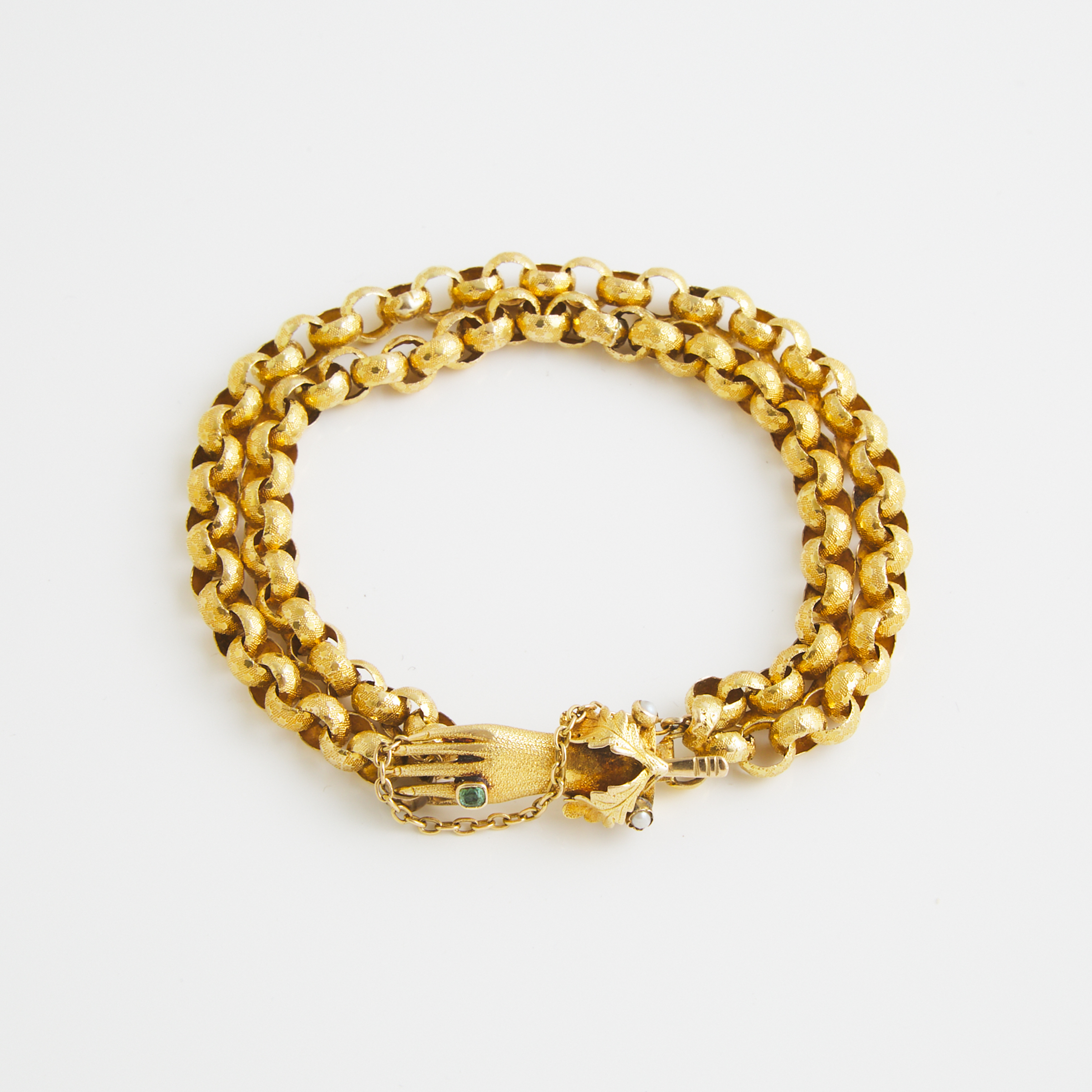 18k Yellow Gold Double Strand Link Bracelet