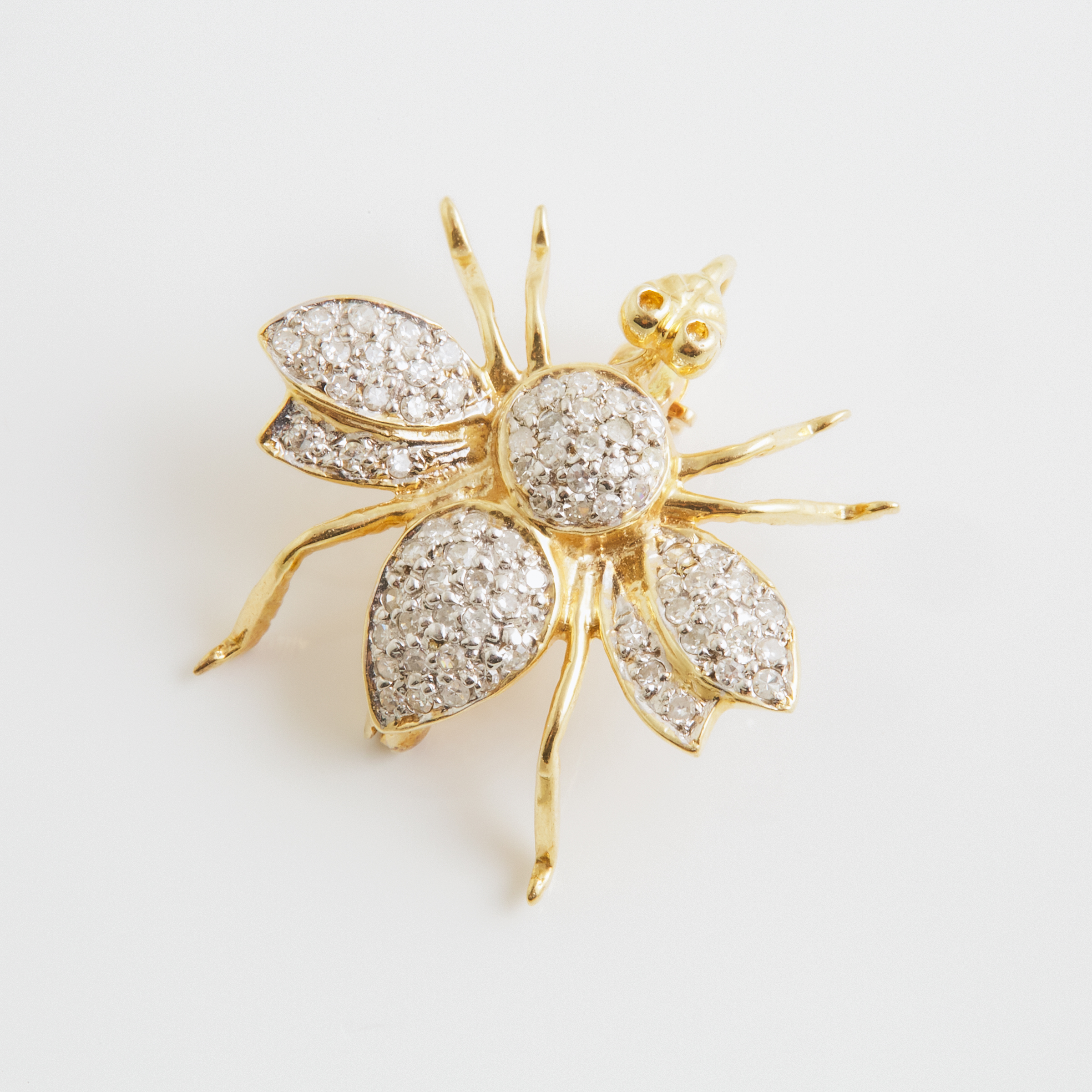 14k Yellow And White Gold Insect Pin