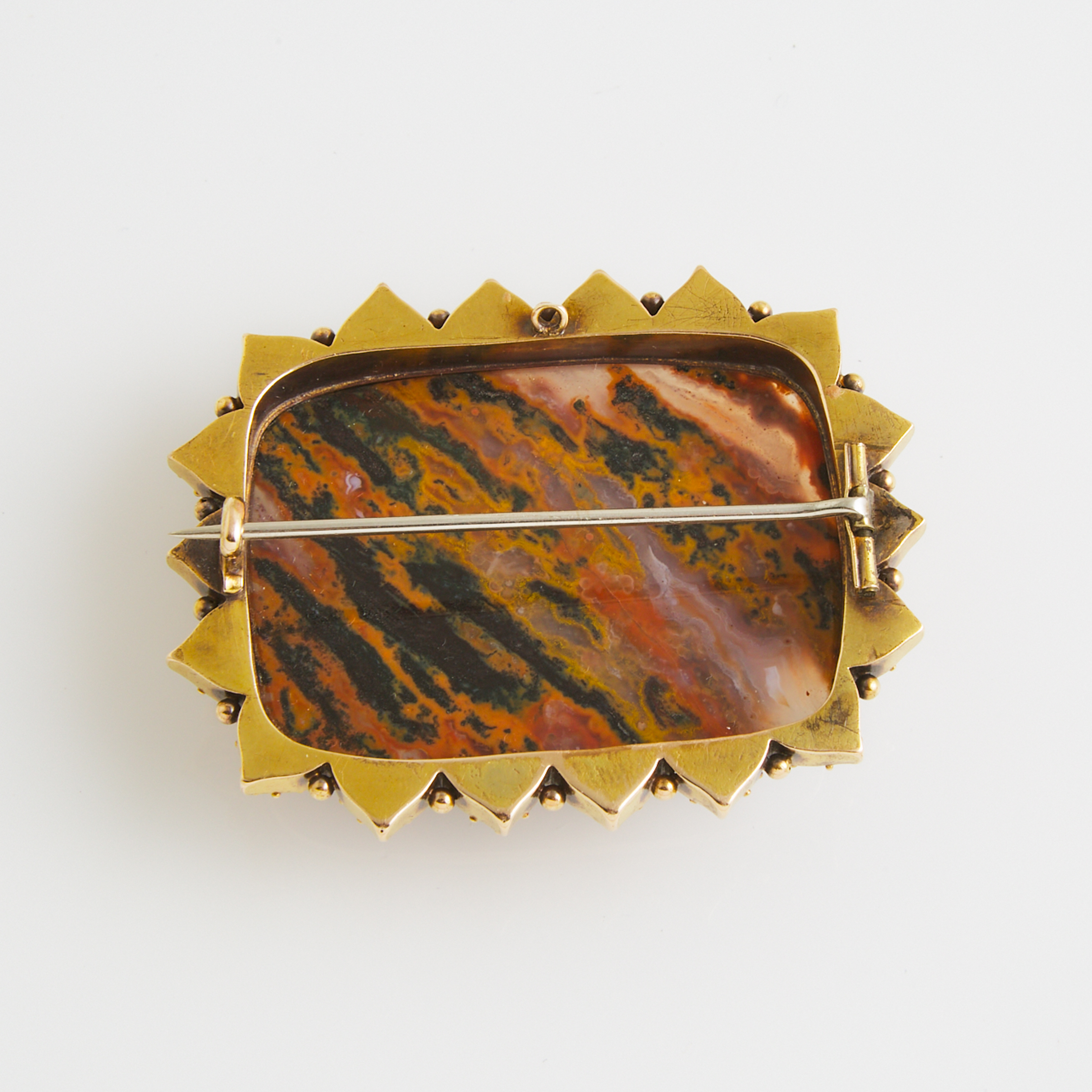19th Century 14k Yellow Gold Rectangular Brooch