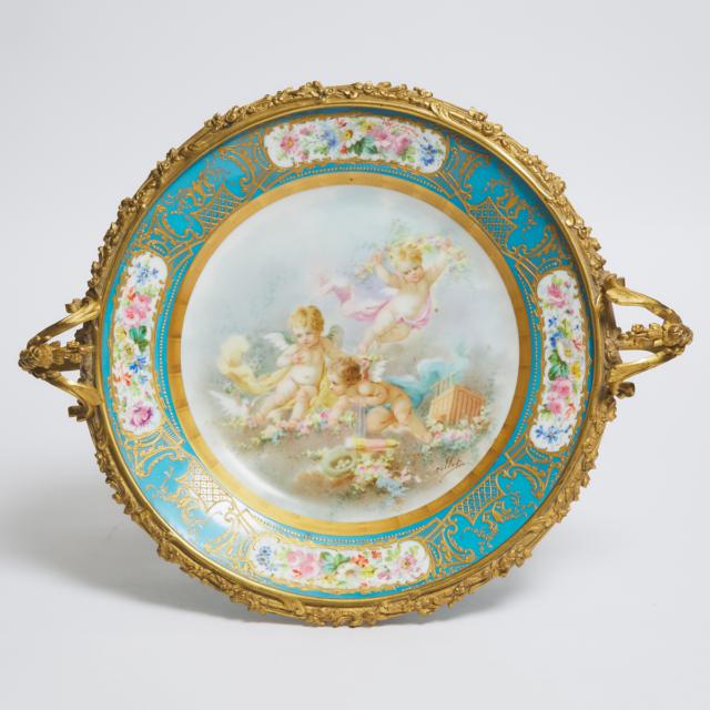 Gilt Metal Mounted 'Sèvres' Centrepiece, late 19th century