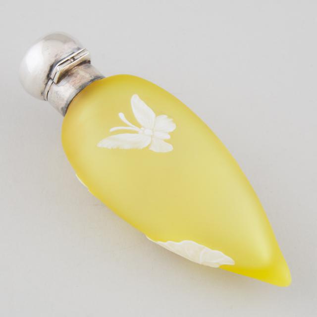 English Cameo Glass Perfume Bottle, probably Webb, c.1886
