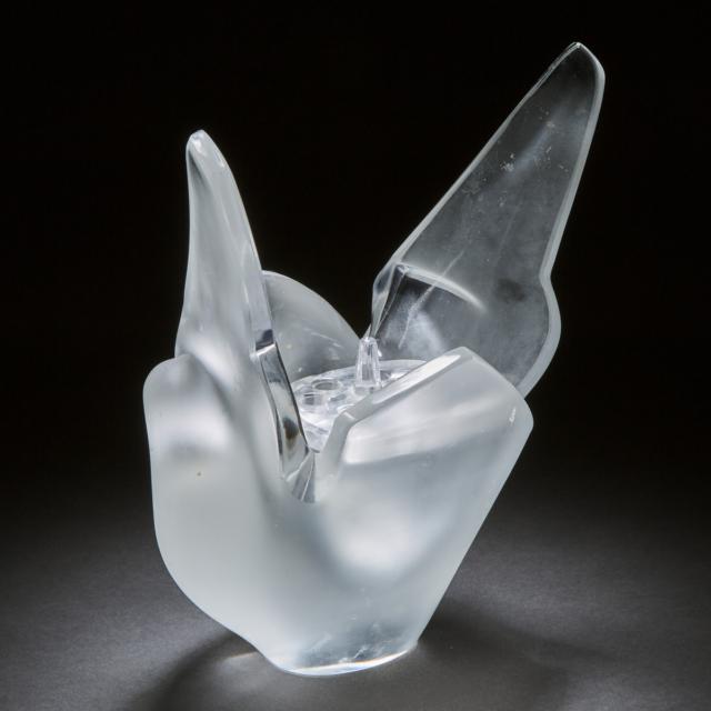 'Sylvie', Lalique Moulded and Frosted Glass Vase, post-1945