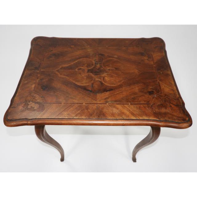 Continental Walnut Lamp Table, ealry 19th century,
