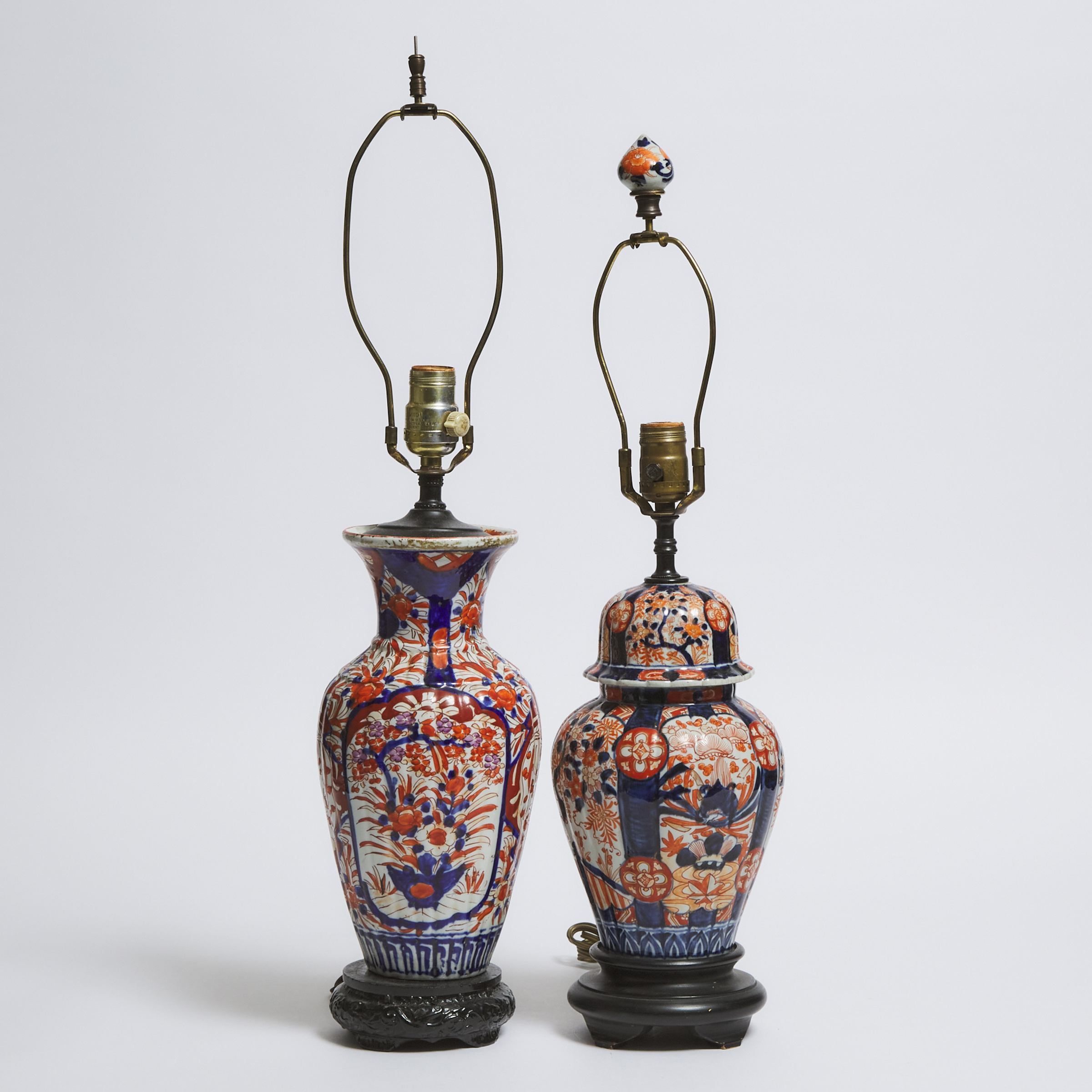 Two Japanese Imari Ware Vase Lamps, early 20th century