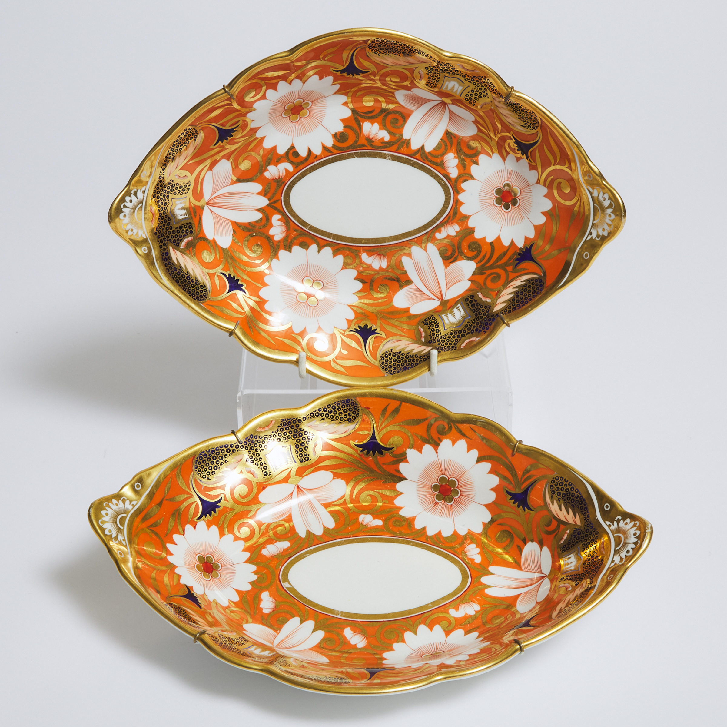 Pair of Spode Japan Pattern Oval Dishes, c.1810