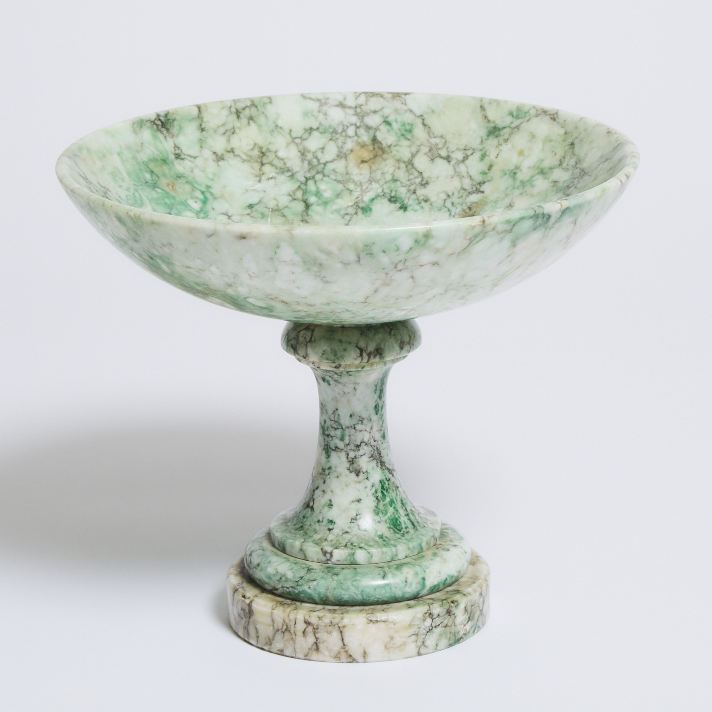 Italian Turned Alabaster Comport Centrepiece Bowl, early-mid 20th century
