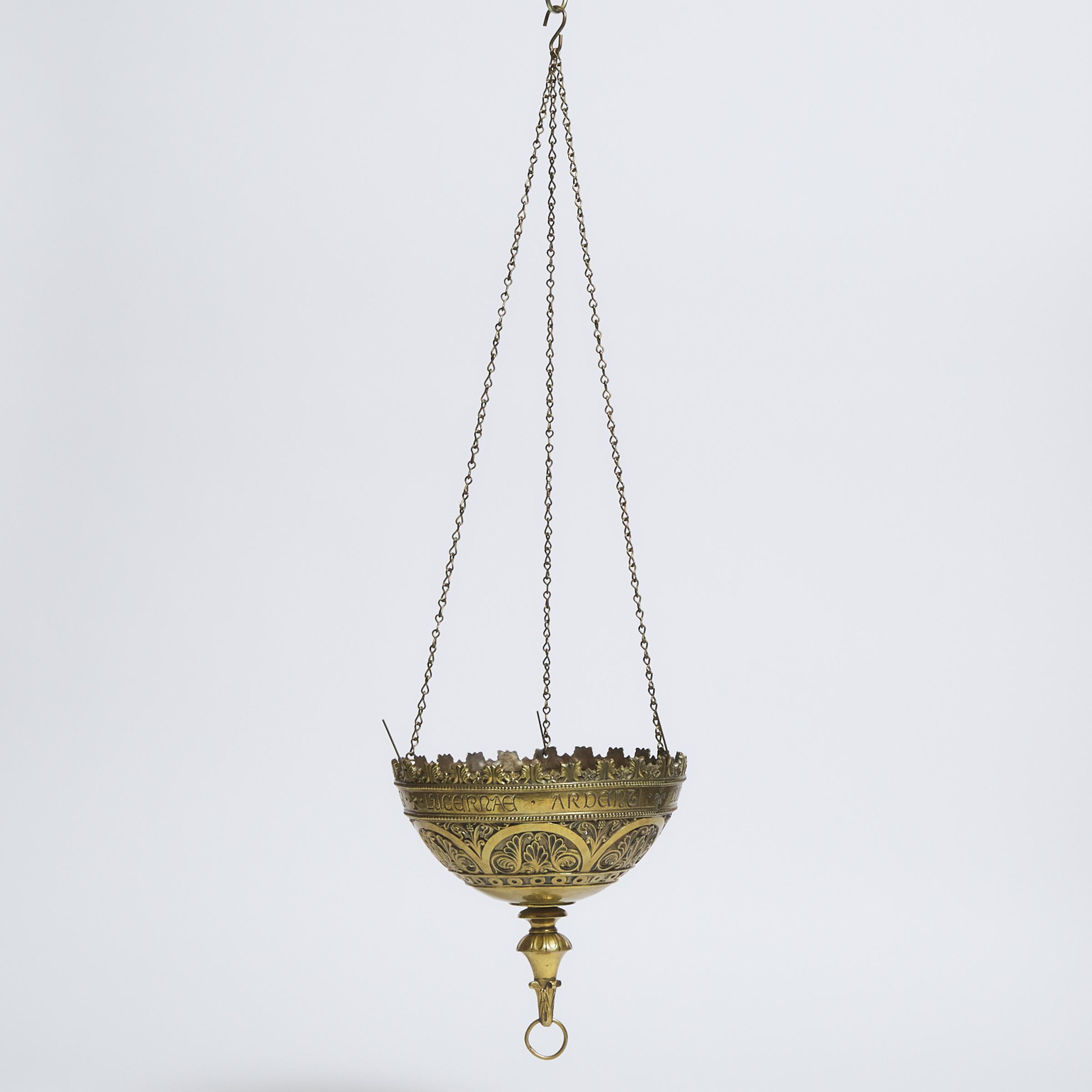 Ecclesiastical Hanging Brass Sanctuary Lamp, 20th century 