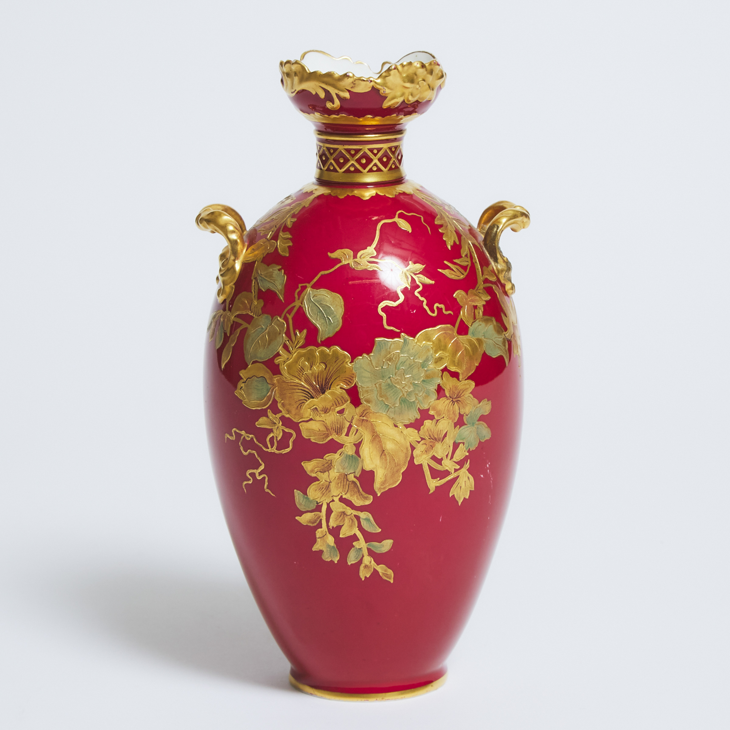 Royal Crown Derby Gilt Decorated Two-Handled Vase, 1892