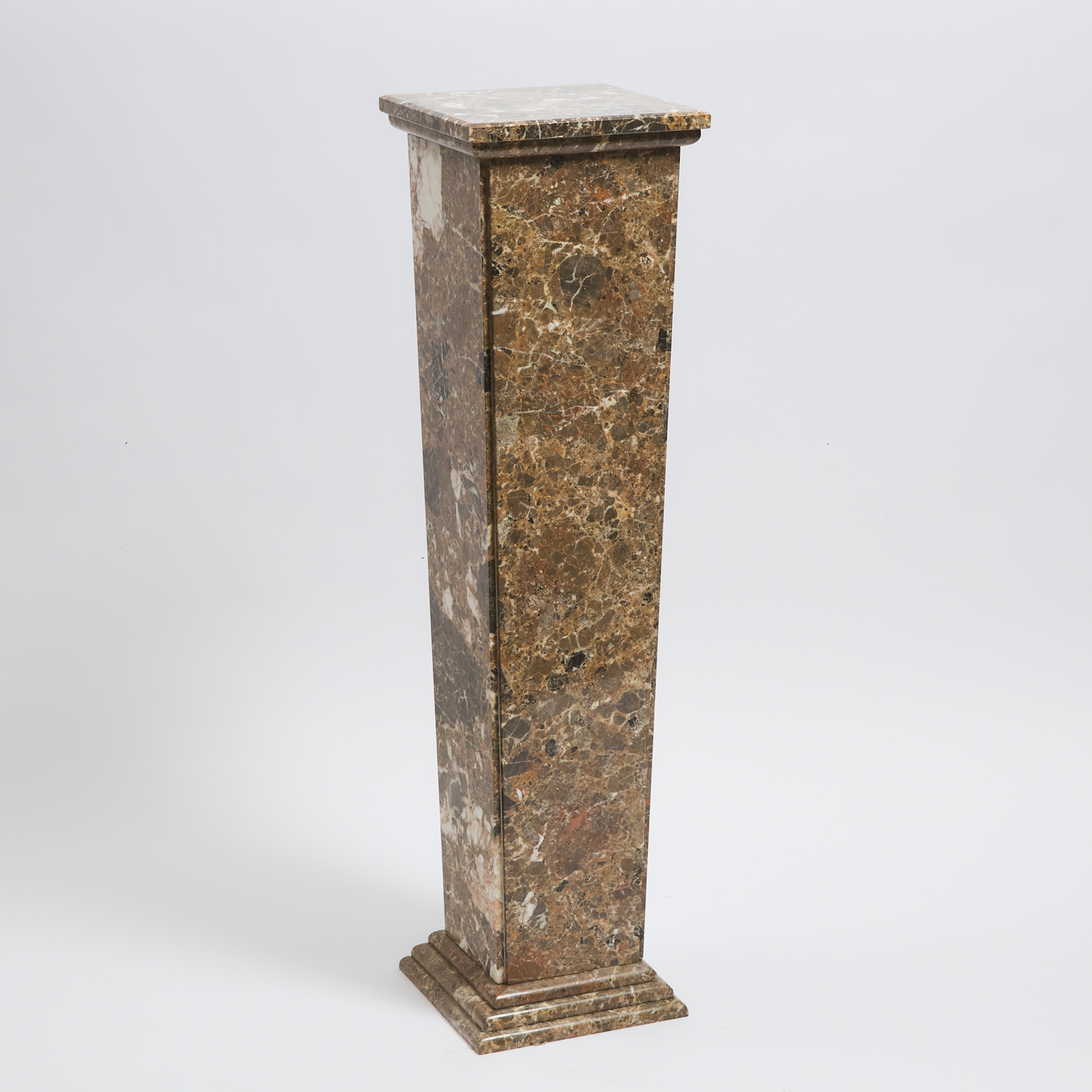 Contemporary Aggregate Stone Tapered Column Form Pedestal, 20th century