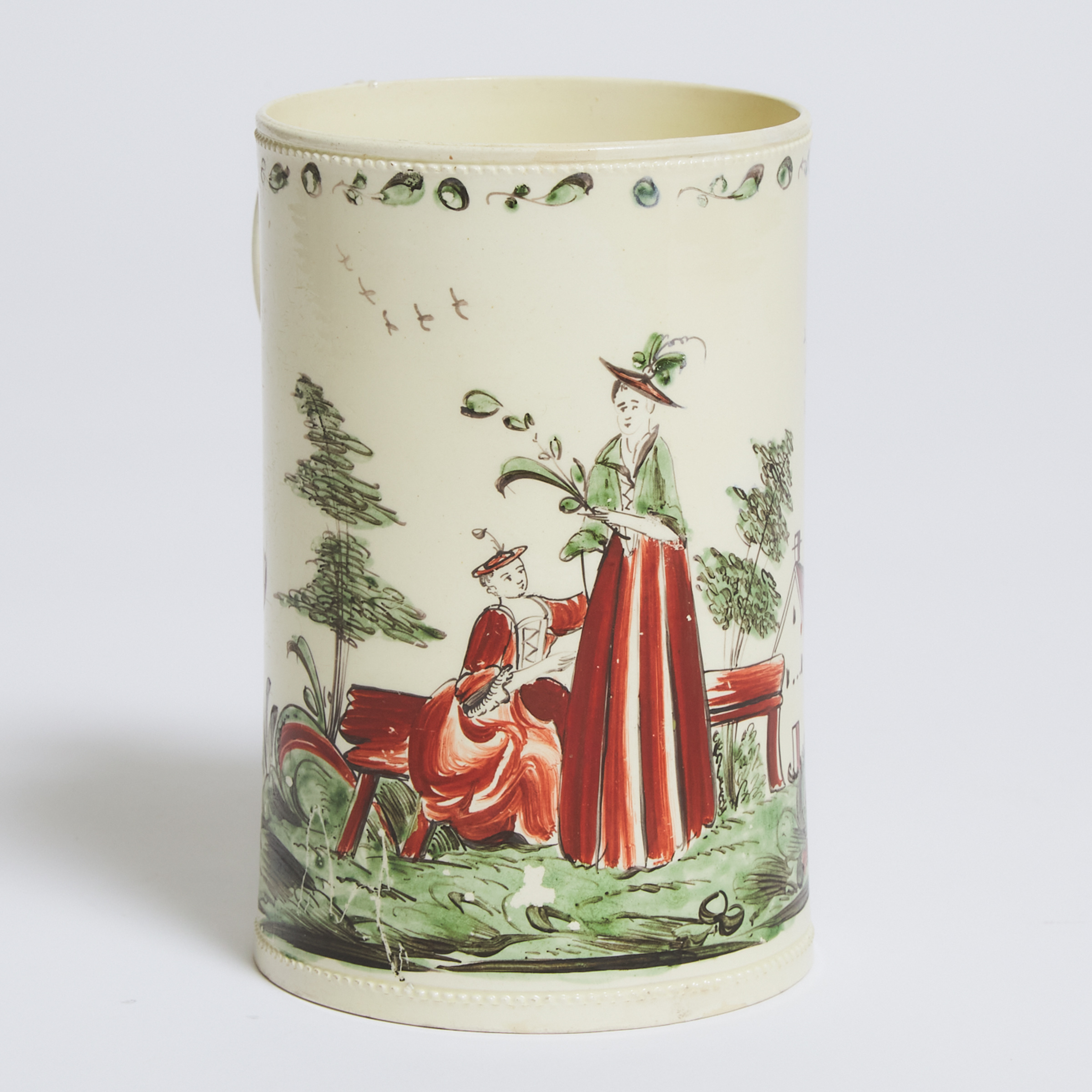 English Creamware Large Mug, probably Leeds, c.1775 