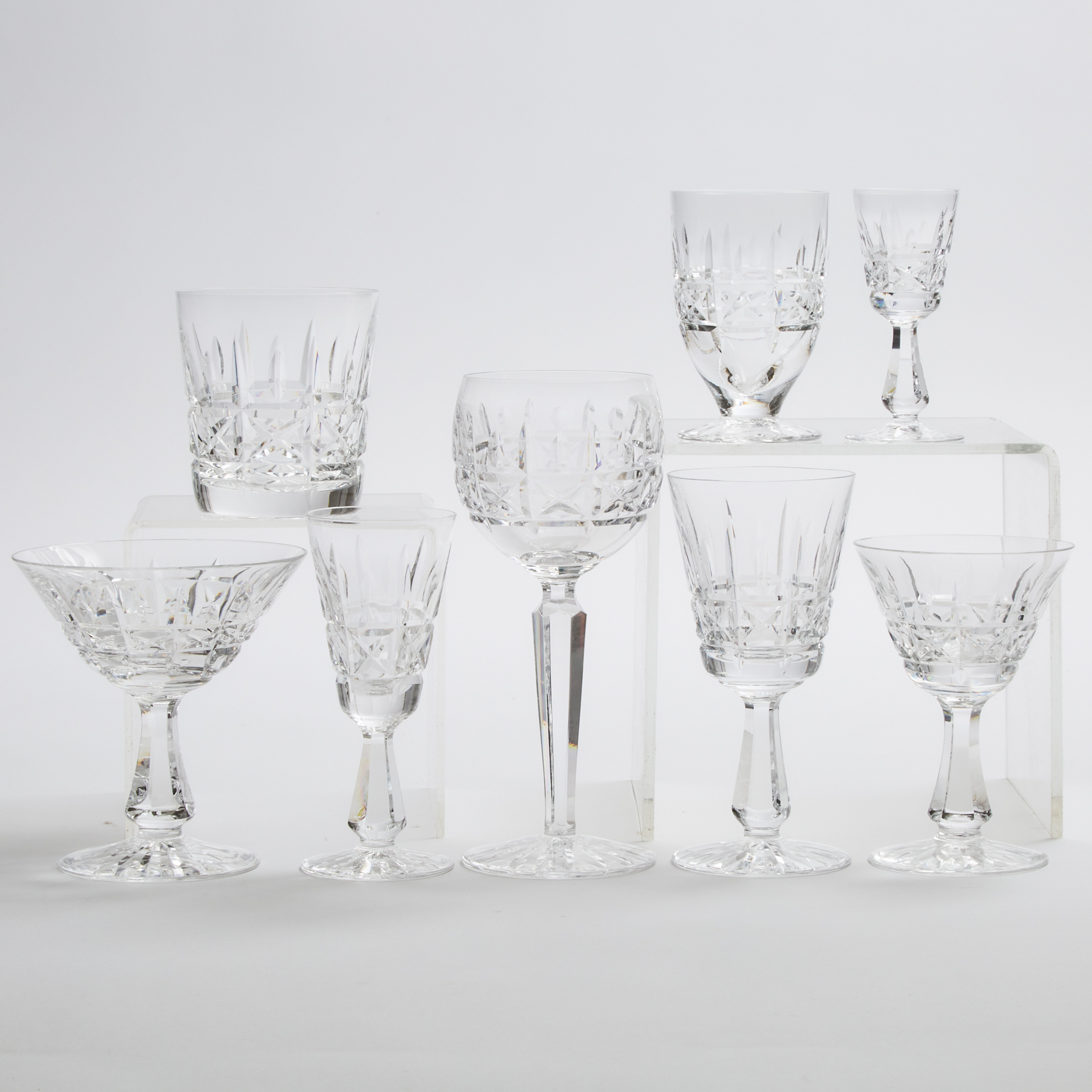 Waterford 'Kylemore' Pattern Cut Glass Stemware Service, 20th century