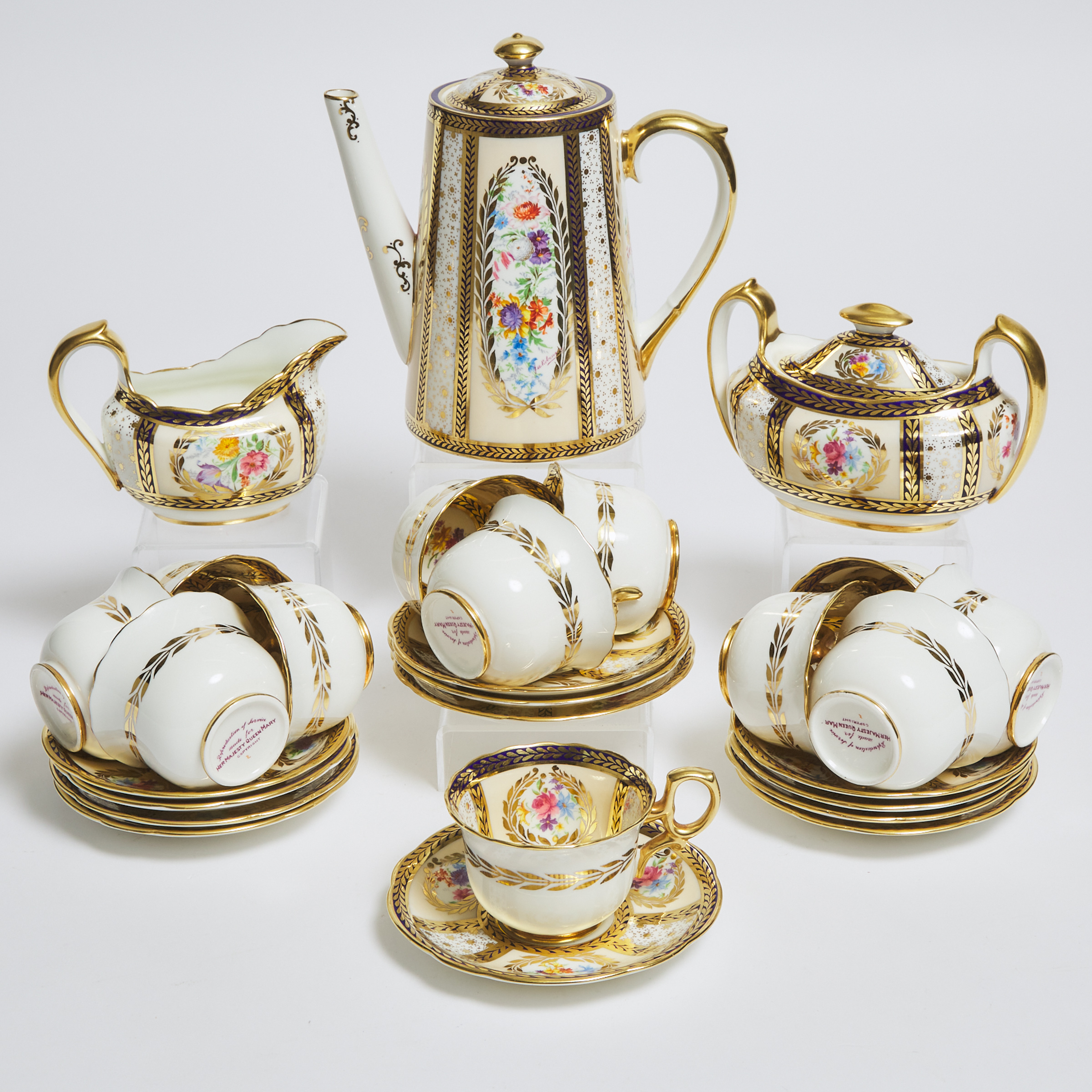 Royal Paragon 'Reproduction of Service made for Her Majesty Queen Mary' Coffee Service, 20th century