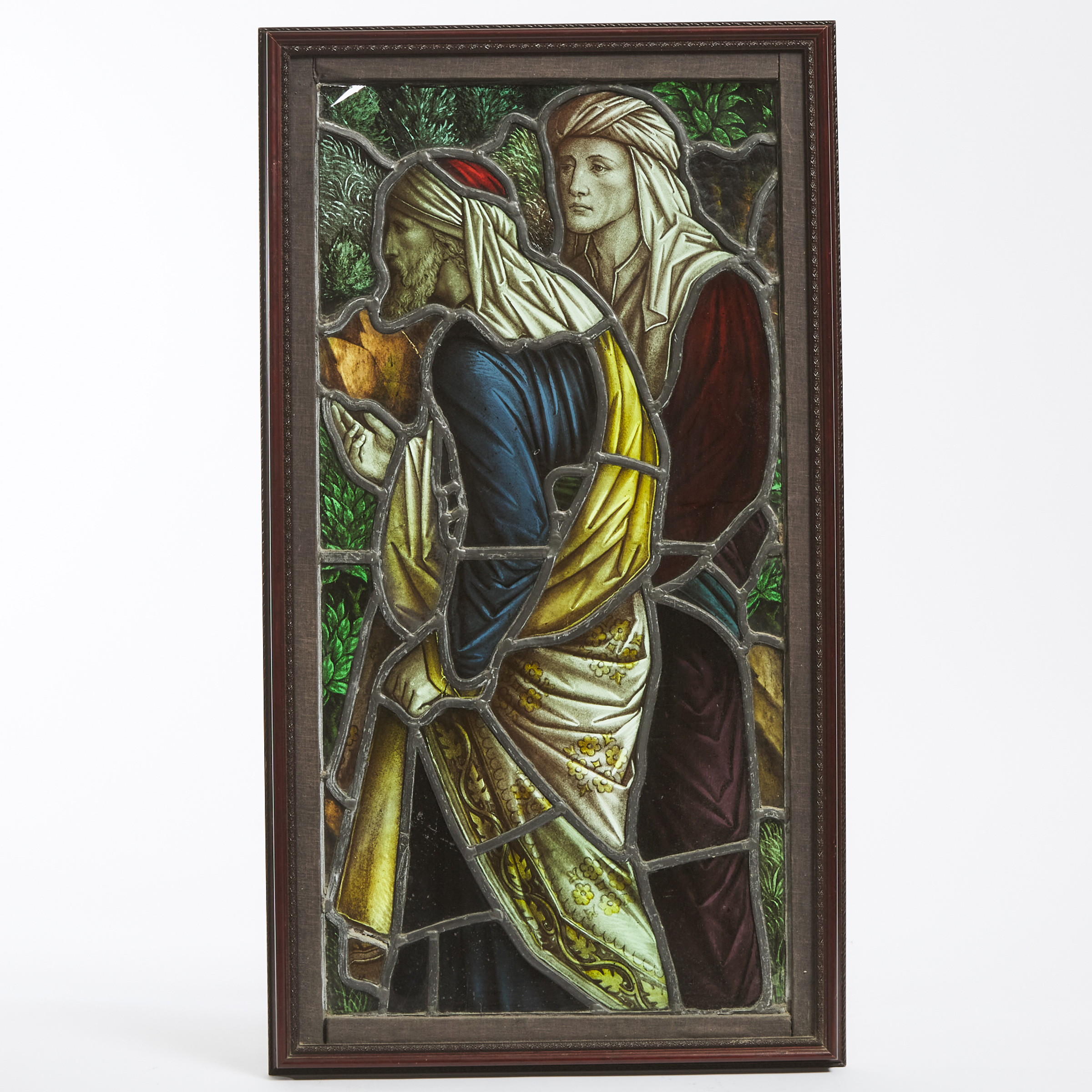 Victorian Ecclesiastical Stained Glass Window Panel, 19th century