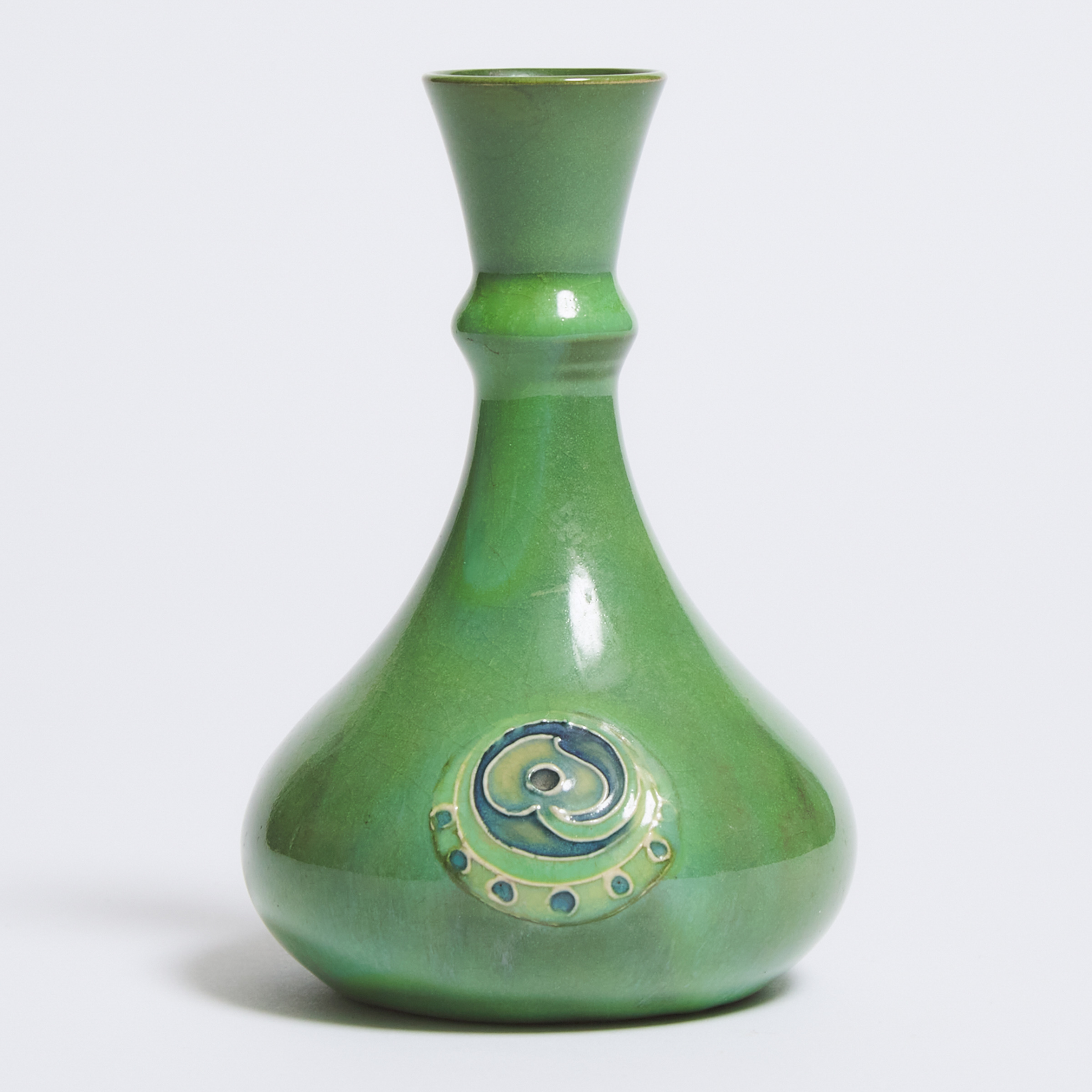 Macintyre Moorcroft Small Green Flamminian Vase, for Liberty & Co., 1906-13