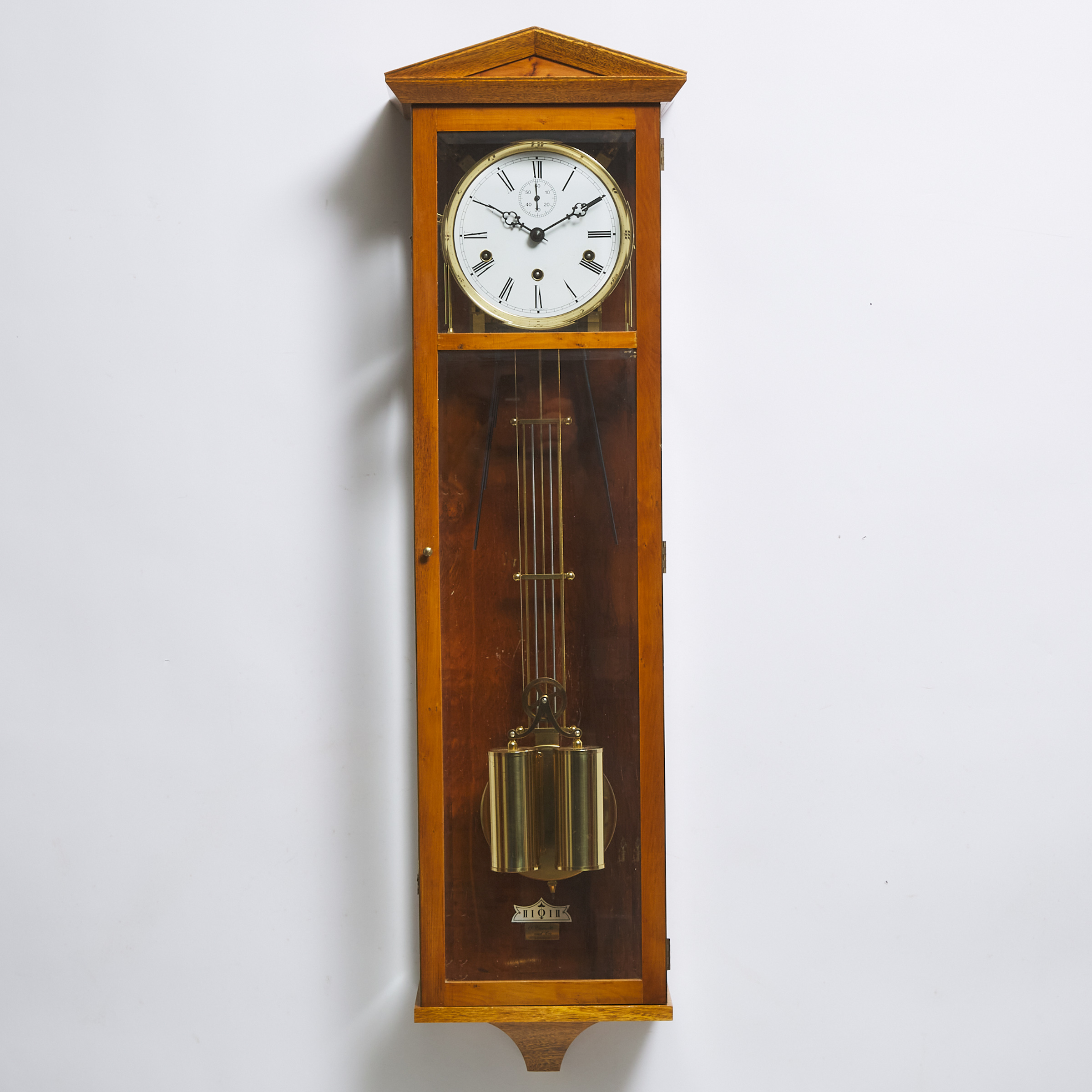 Comitti of London Quarter Chiming Regulator Style Wall Clock, 20th century