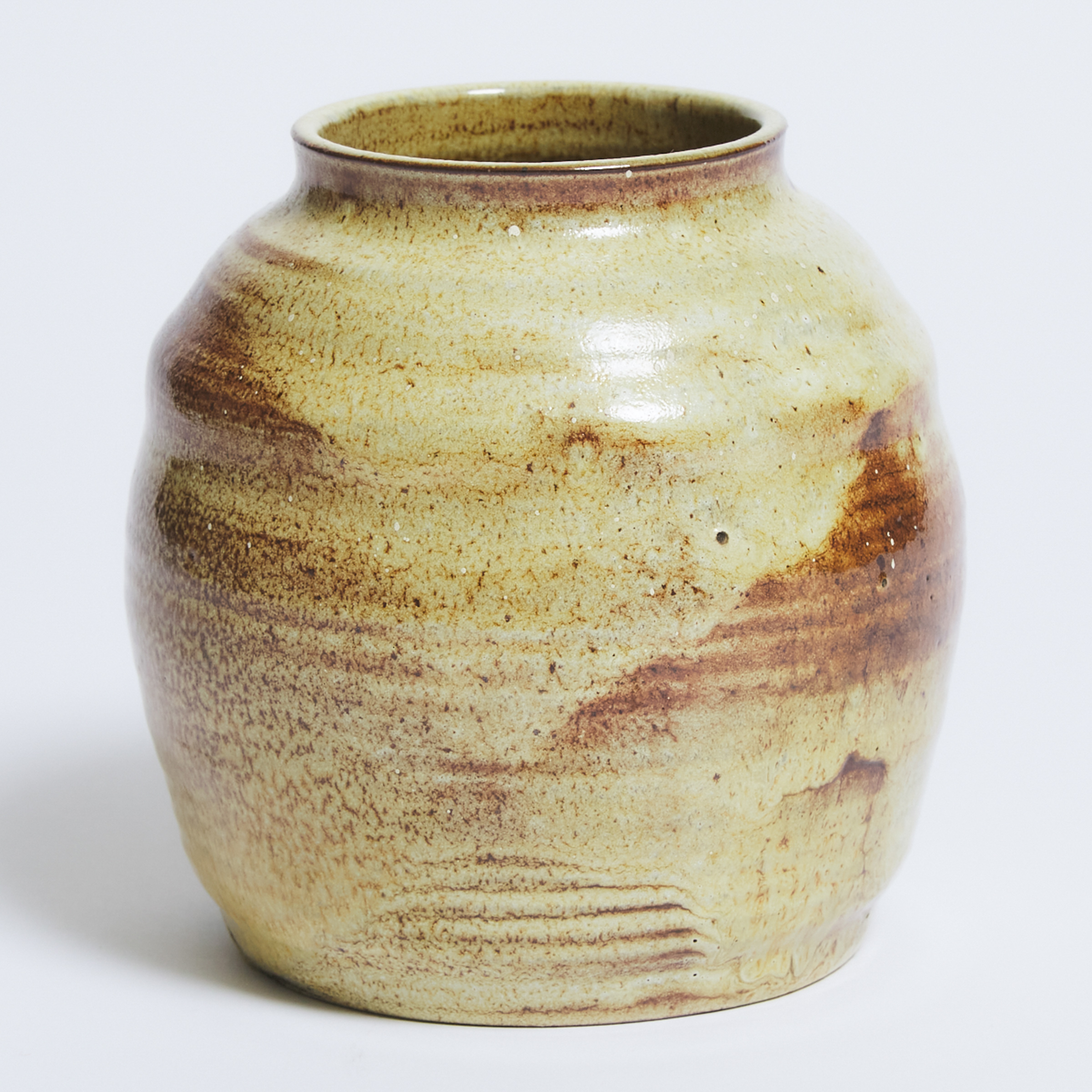Deichmann Mottled Glazed Stoneware Vase, Kjeld & Erica Deichmann, c.1950