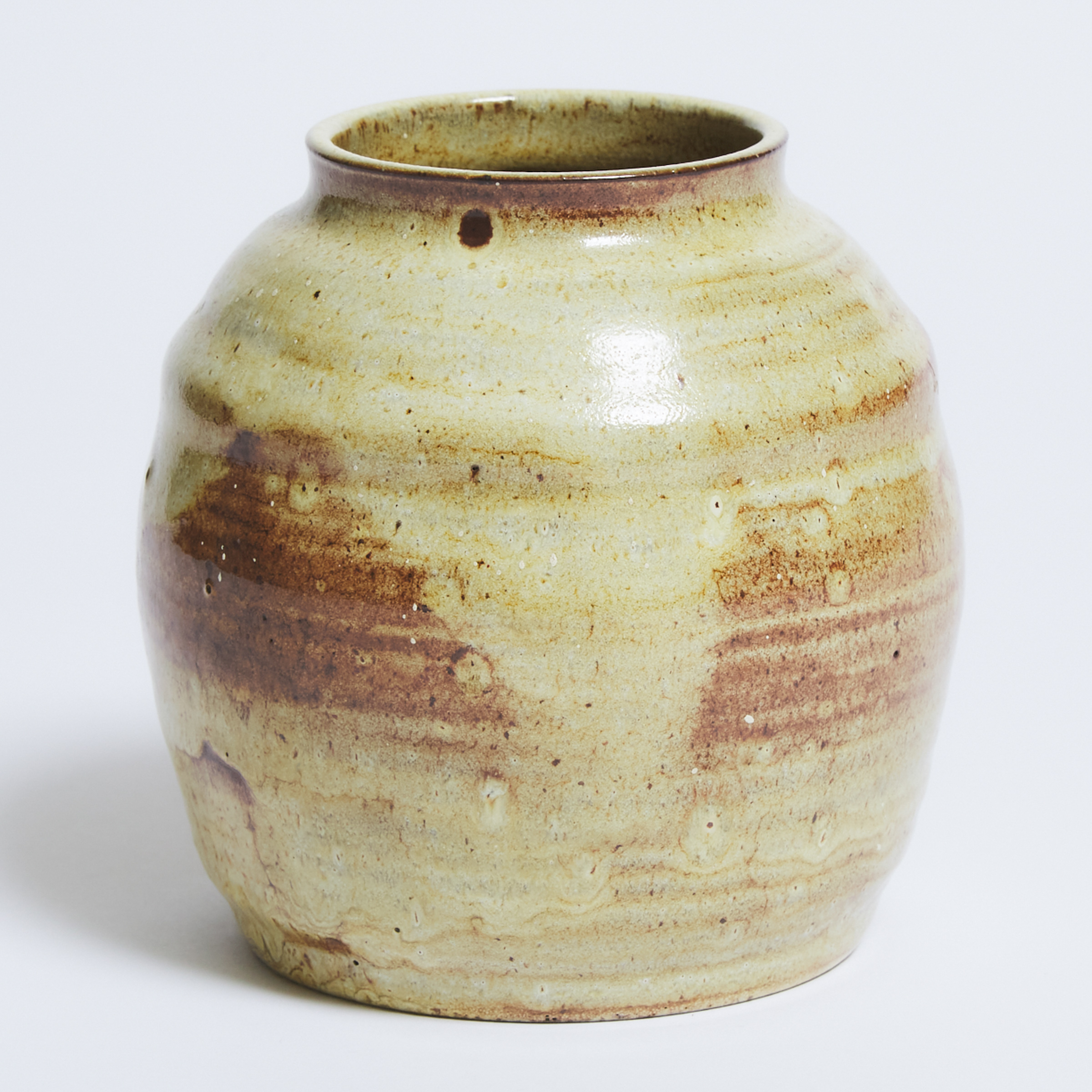 Deichmann Mottled Glazed Stoneware Vase, Kjeld & Erica Deichmann, c.1950