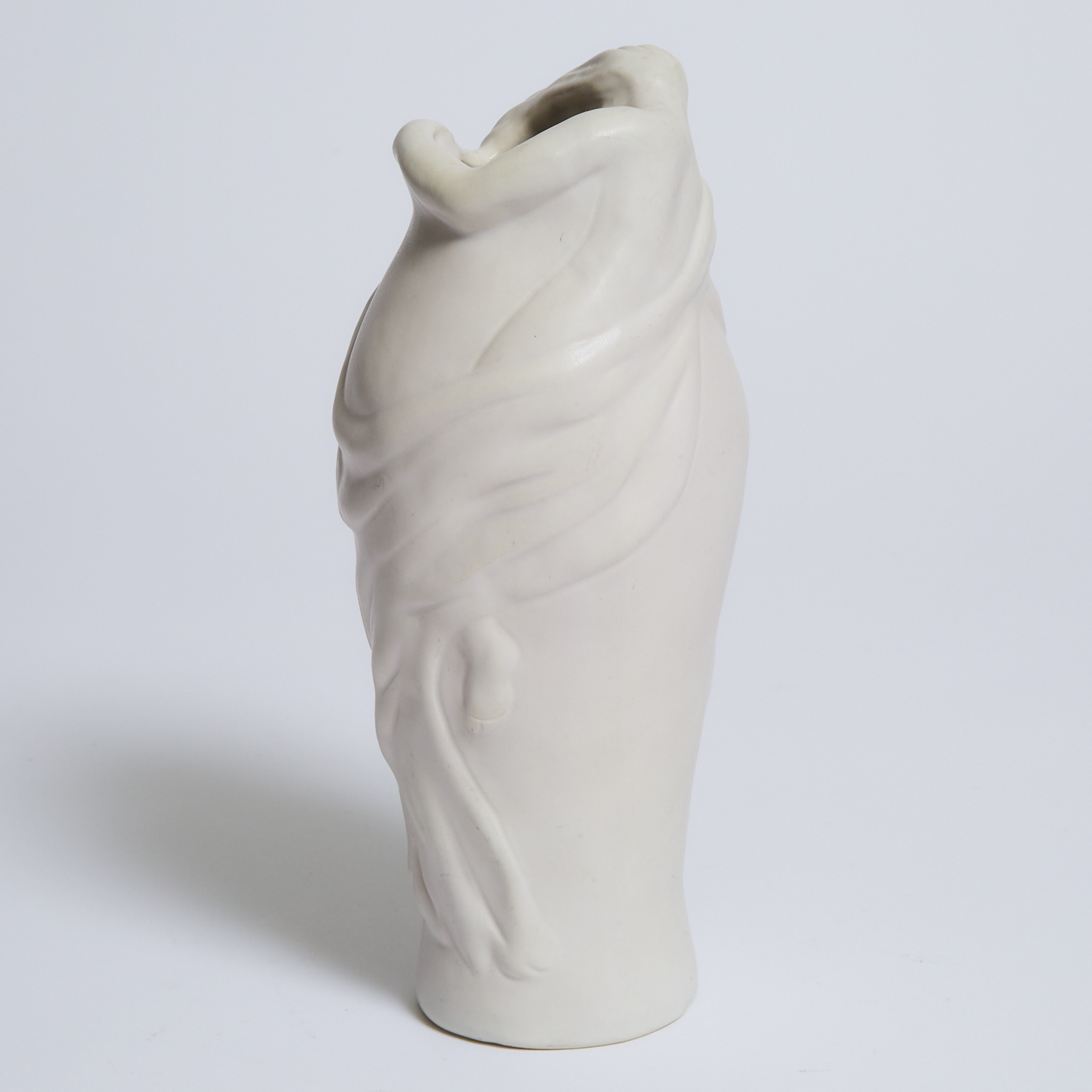 Van Briggle Moulded White Glazed Vase, early 20th century