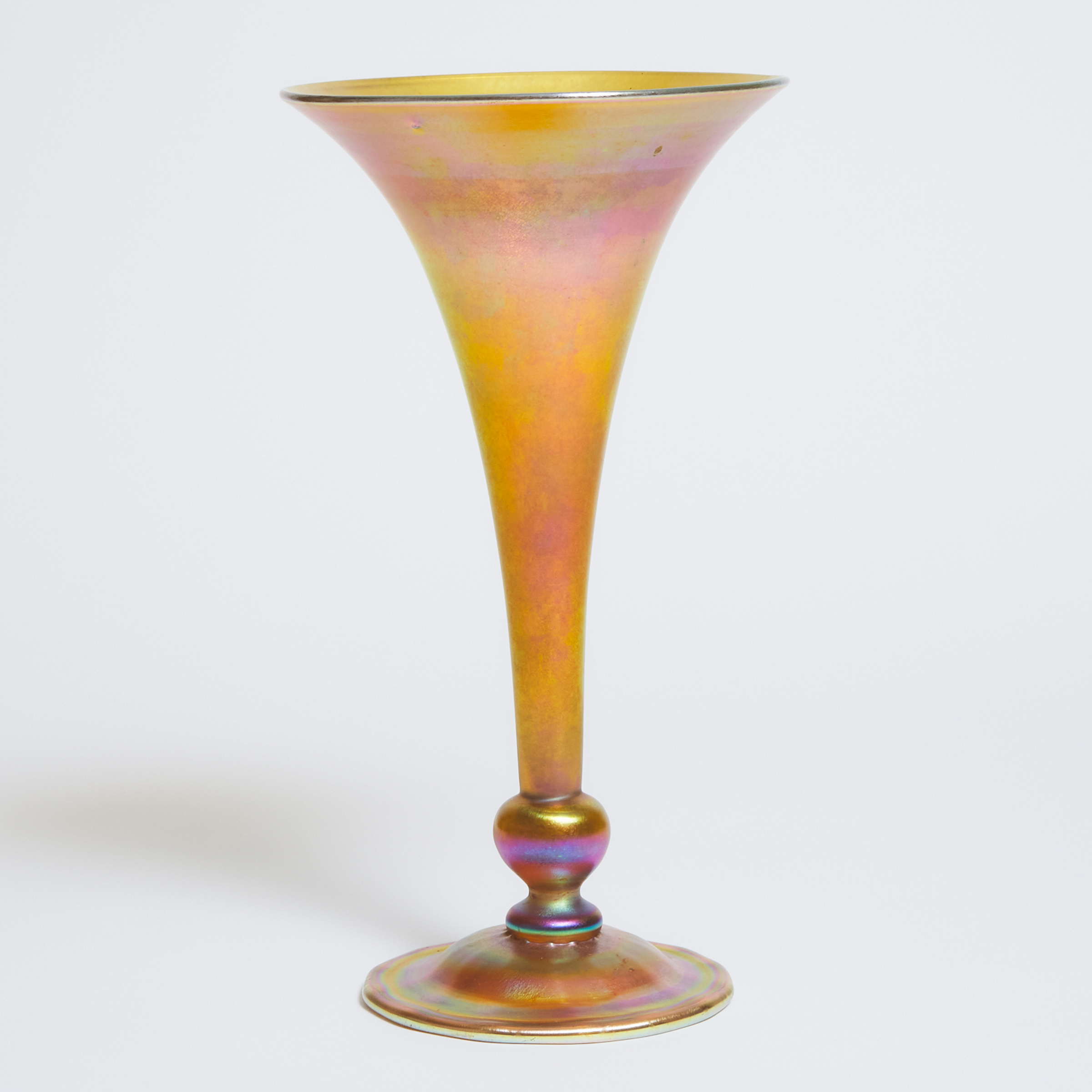 Tiffany 'Favrile' Iridescent Glass Trumpet Vase, c.1917