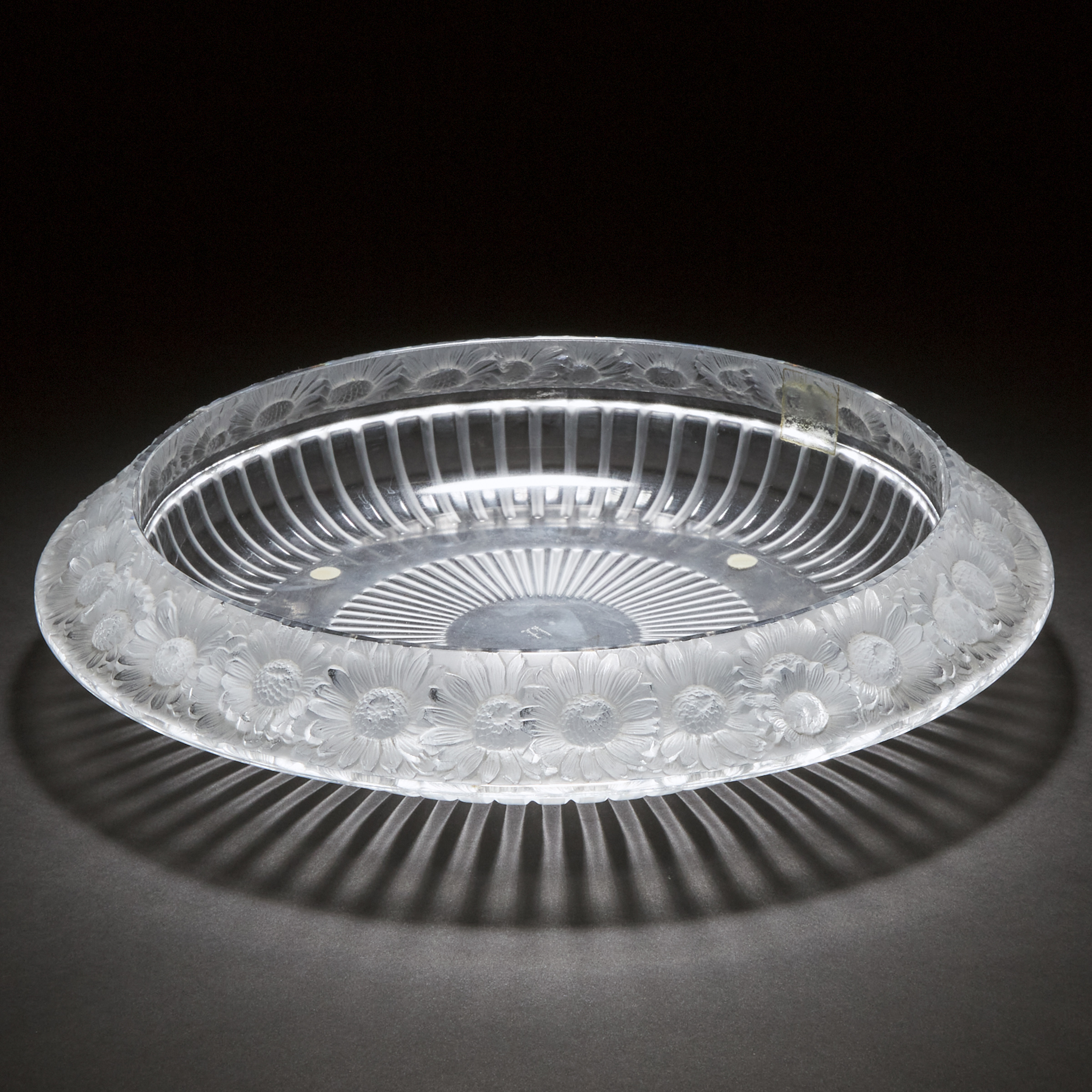 'Marguerites', Lalique Moulded and Frosted Glass Bowl, post-1945