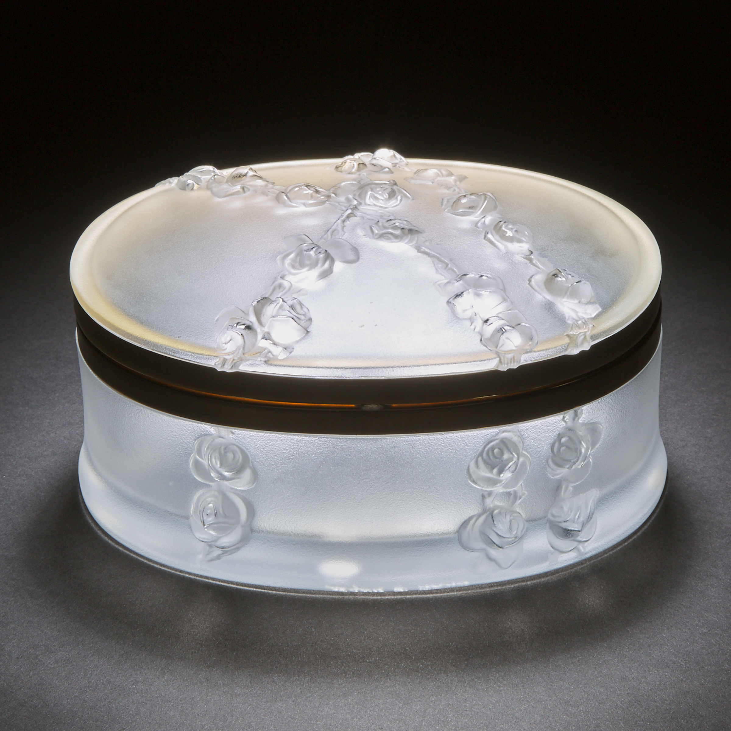 'Coppelia' Lalique Frosted Glass Dresser Box, post-1978