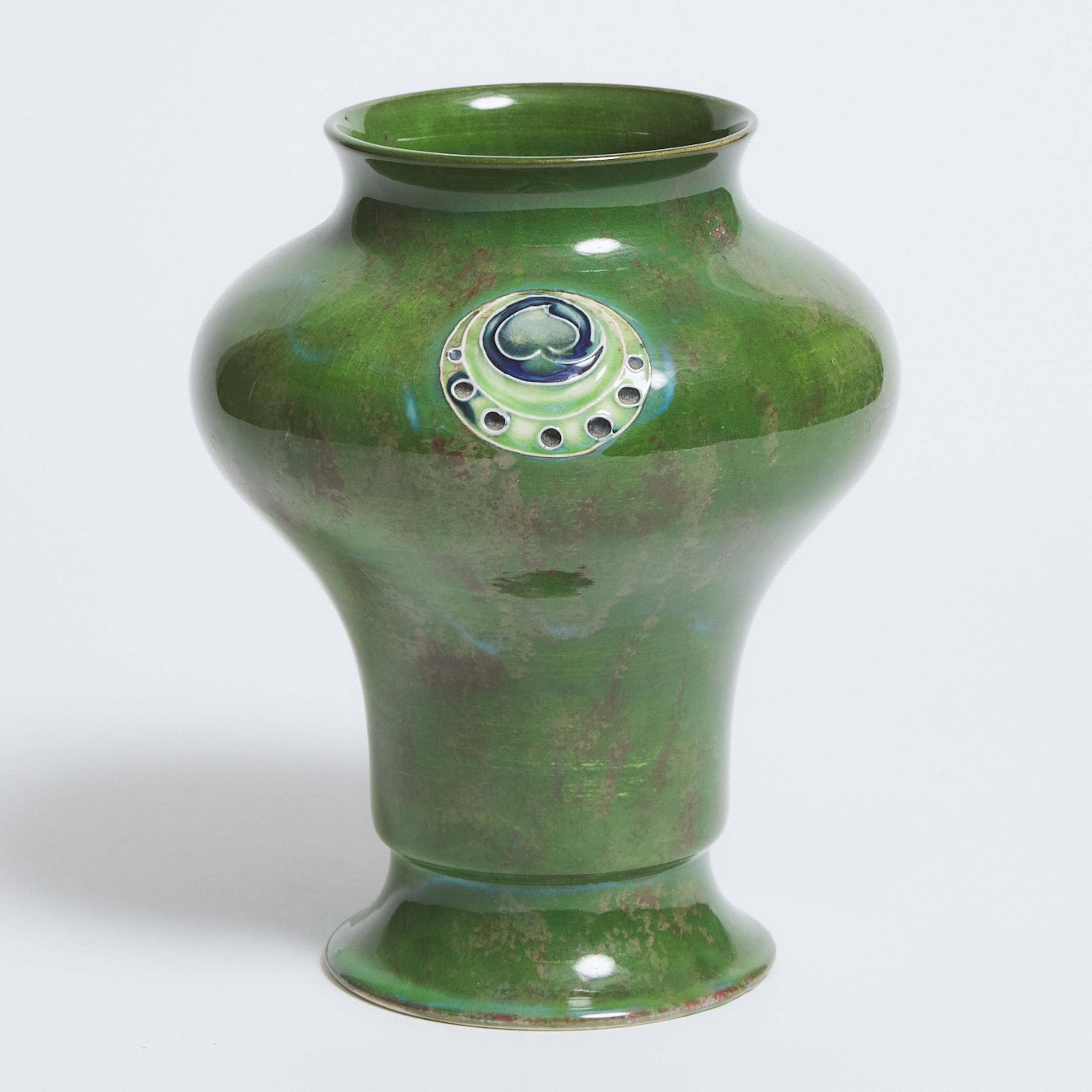 Macintyre Moorcroft Mottled Green Flamminian Vase, for Liberty & Co., c.1906-13