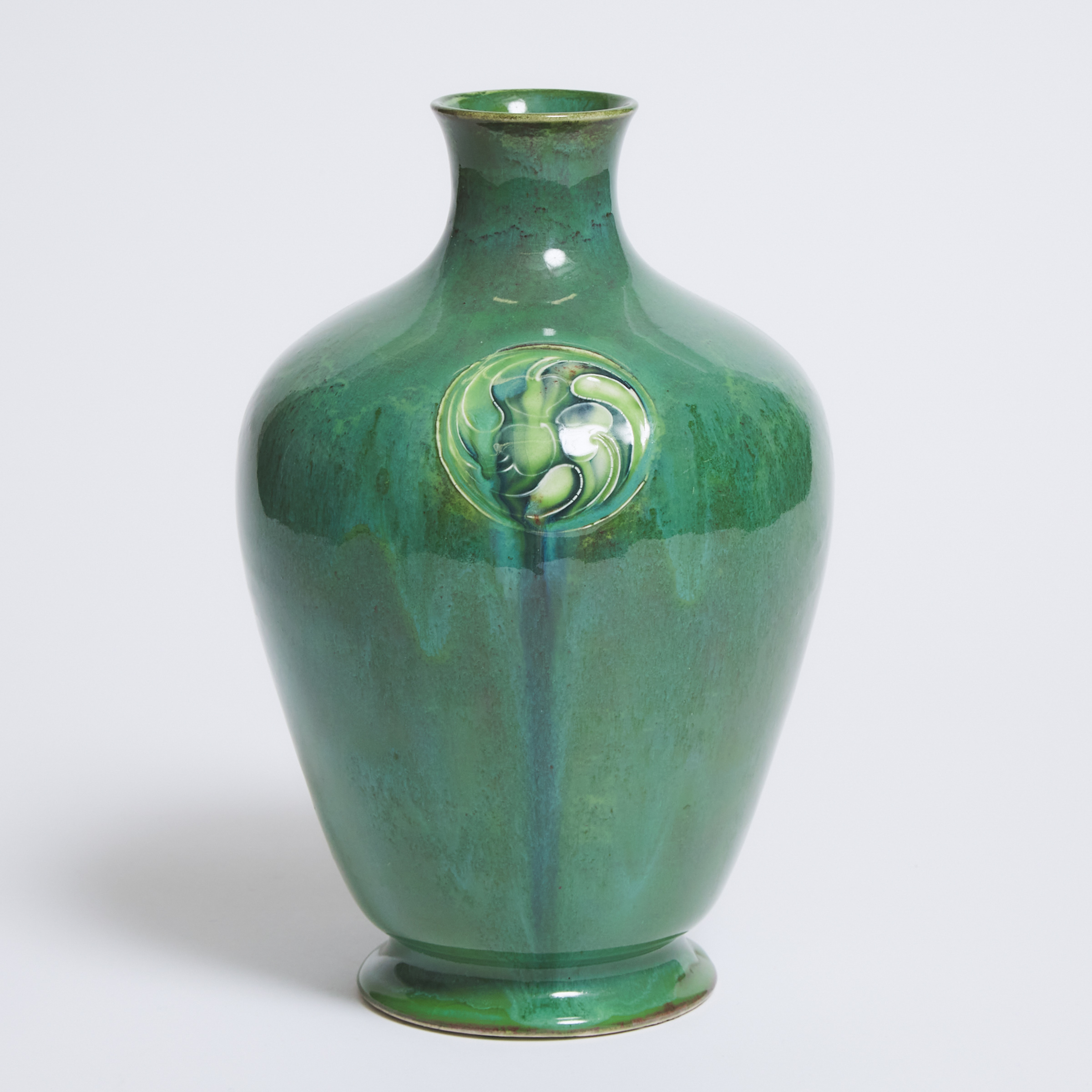 Macintyre Moorcroft Blue-Green Flamminian Vase, for Liberty & Co., c.1906-13