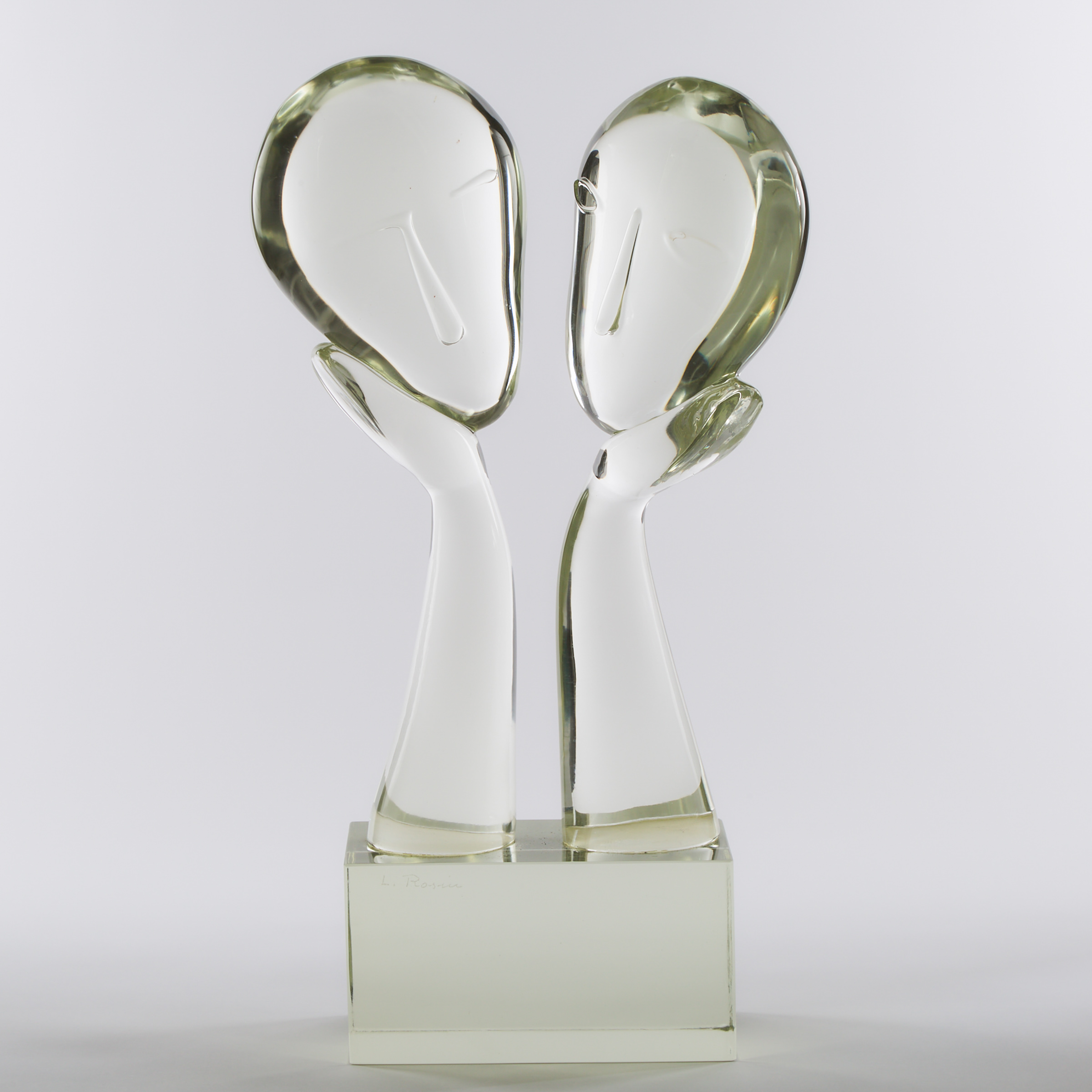 Loredano Rosin Murano Glass Sculpture, 'Two Minds', 1970s