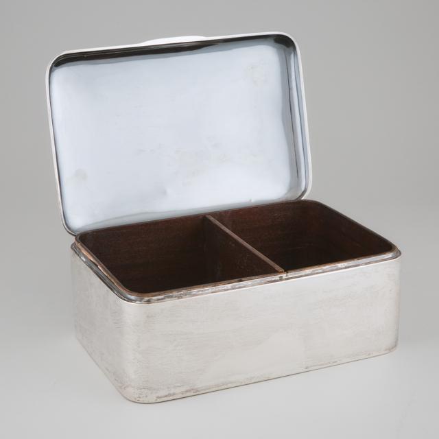 Austro-Hungarian Silver Rectangular Cigar Box, Pest, early 20th century