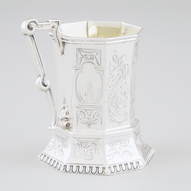Victorian Silver Octagonal Mug, Joseph Angell II, London, 1853