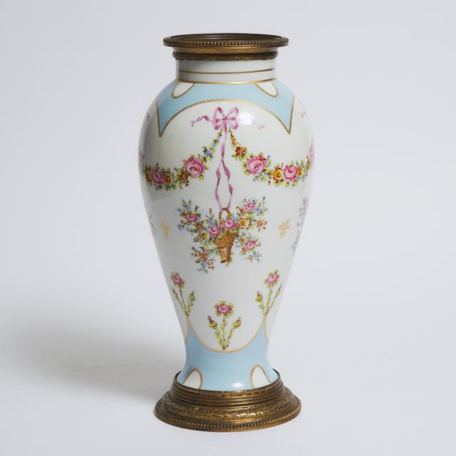 Large Gilt-Metal Mounted 'Sèvres' Vase, early 20th century
