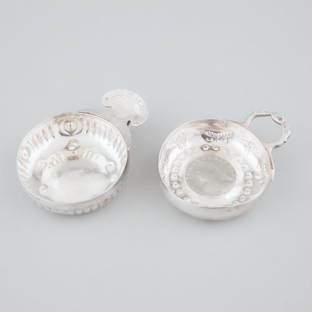 Two French Silver Wine Tasters, Marc Parrod, Dijon, early 20th century