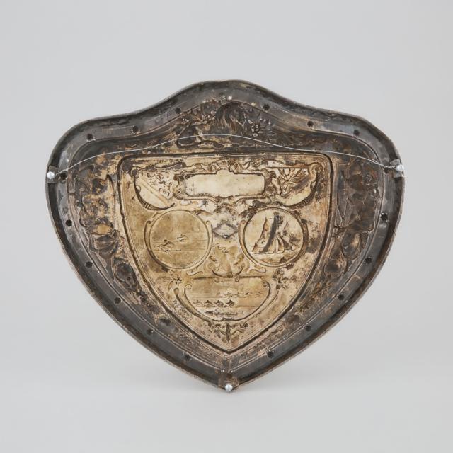 Elkington Silver Plate Sculling and Sailing Trophy Shield, 1883