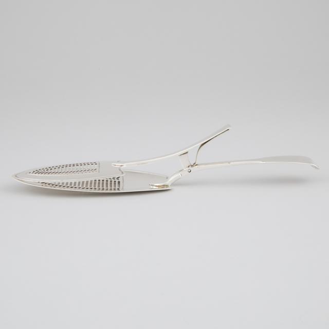 George III Silver Fiddle Pattern Fish Serving Tongs, William Chawner II, London, 1815