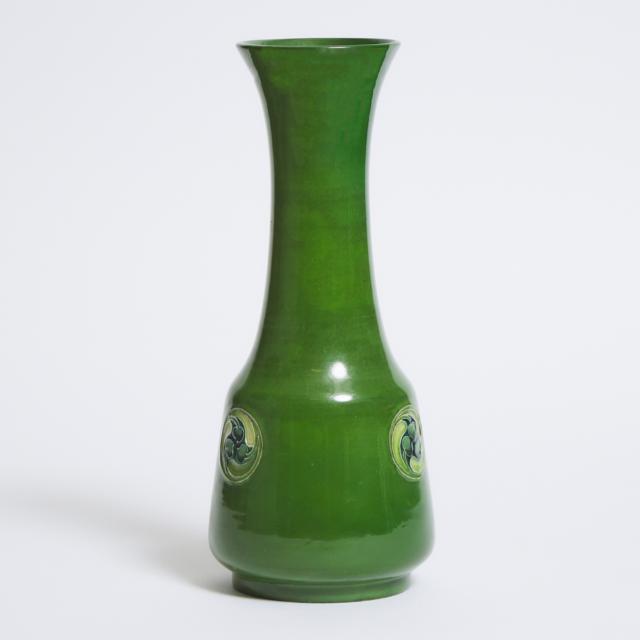 Macintyre Moorcroft Green Flamminian Vase, for Liberty & Co., c.1906-13