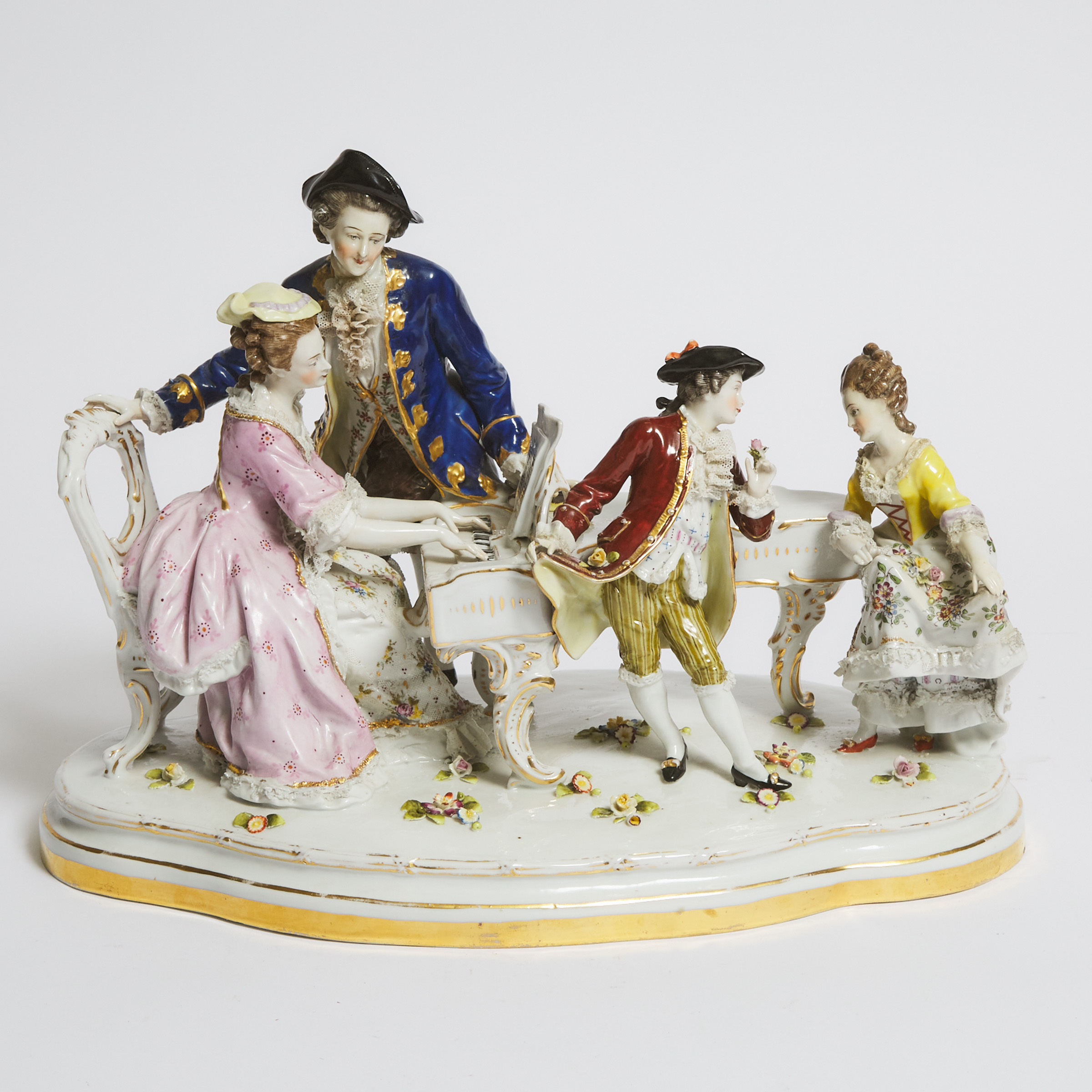 German Porcelain Musical Soirée Figure Group, early 20th century