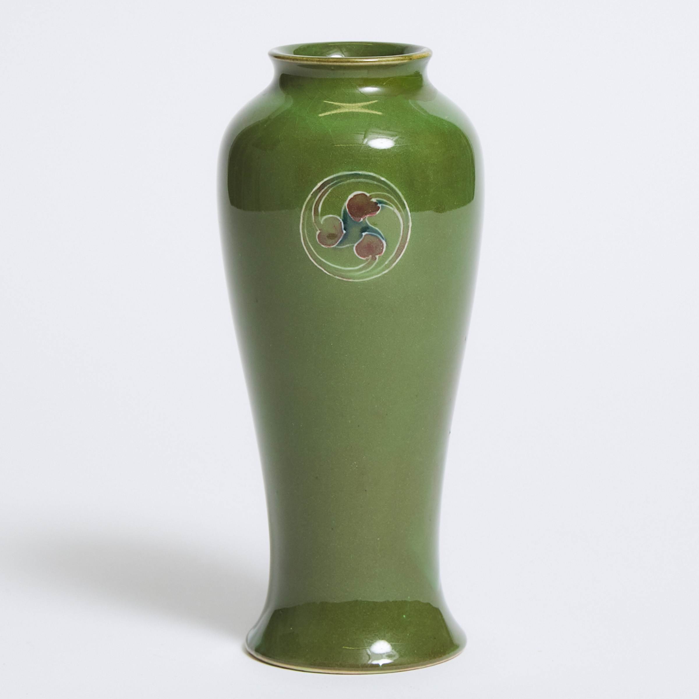 Moorcroft Green Flamminian Vase, dated 1914