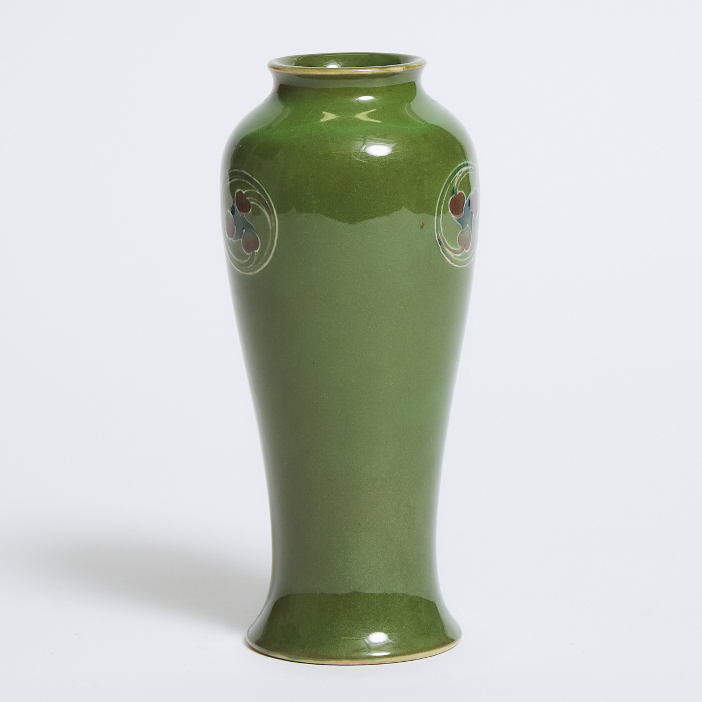 Moorcroft Green Flamminian Vase, dated 1914
