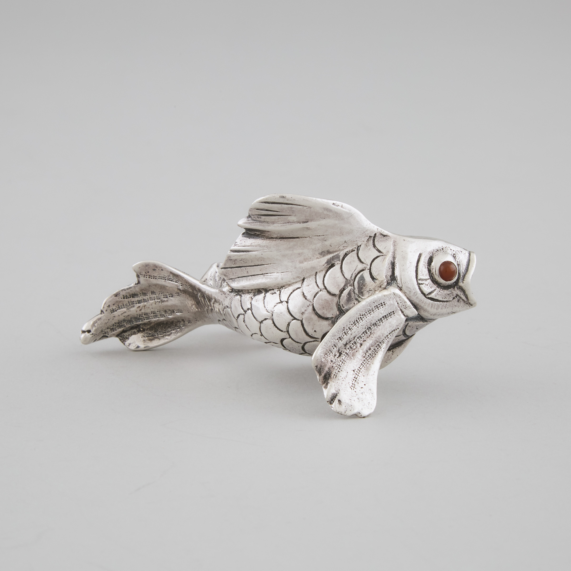 Italian Silver Model of a Fish, Buccellati, Milan, 20th century