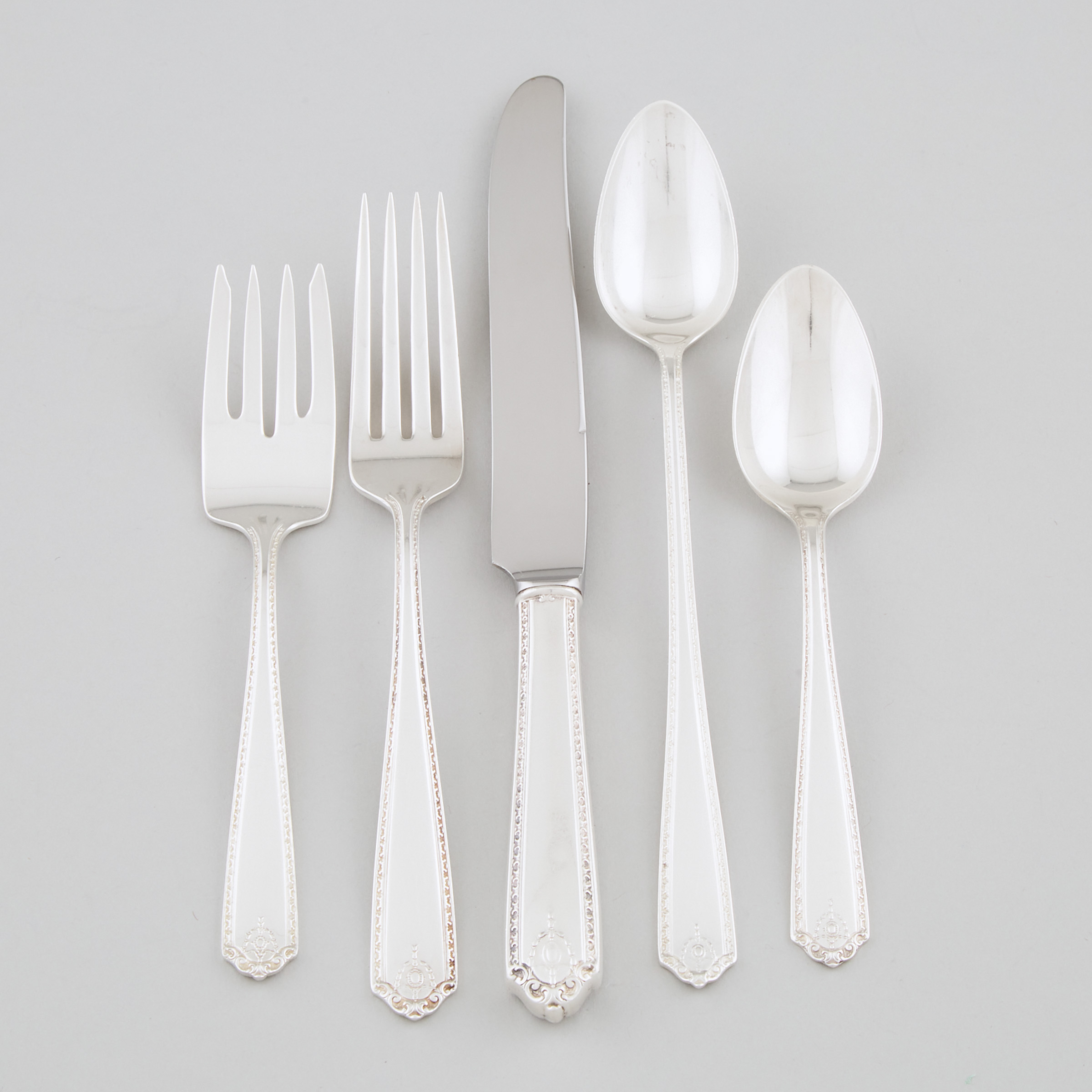 American Silver 'Lady Hilton' Pattern Flatware, Westmorland Sterling Co., Wallingford, Ct., 20th century