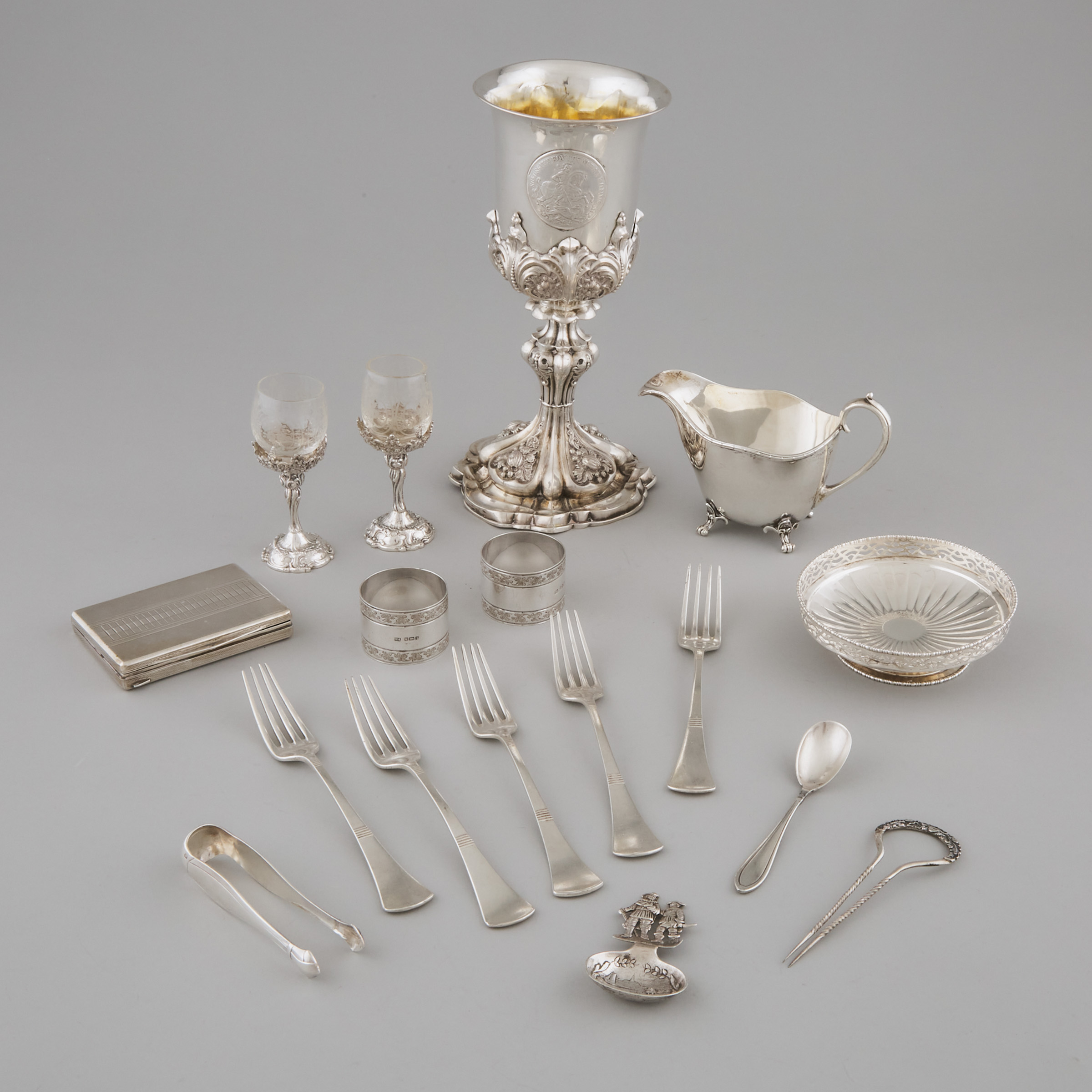 Group of English and Continental Silver, 19th/20th century