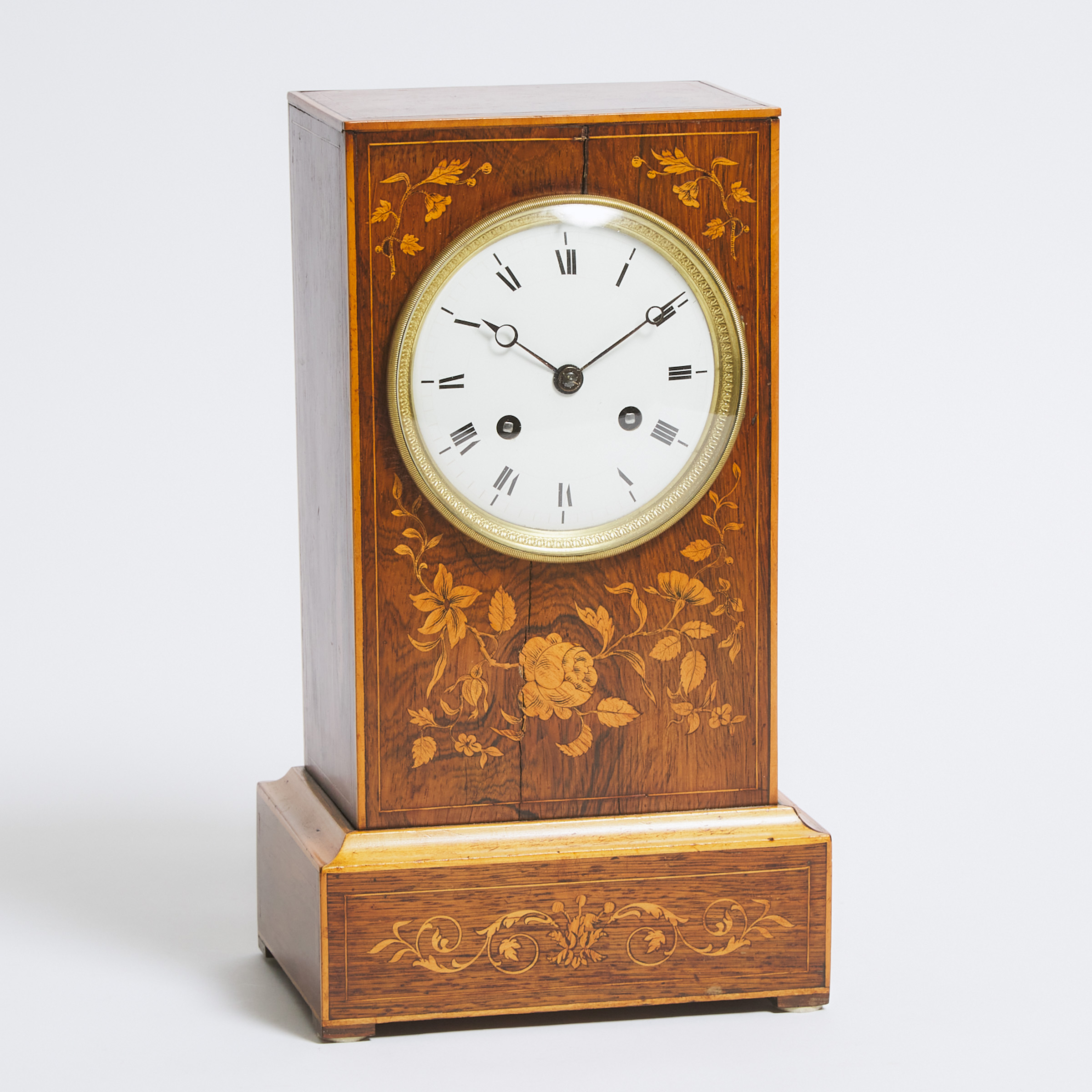 French Inlaid Rosewood Shelf Clock c.1860