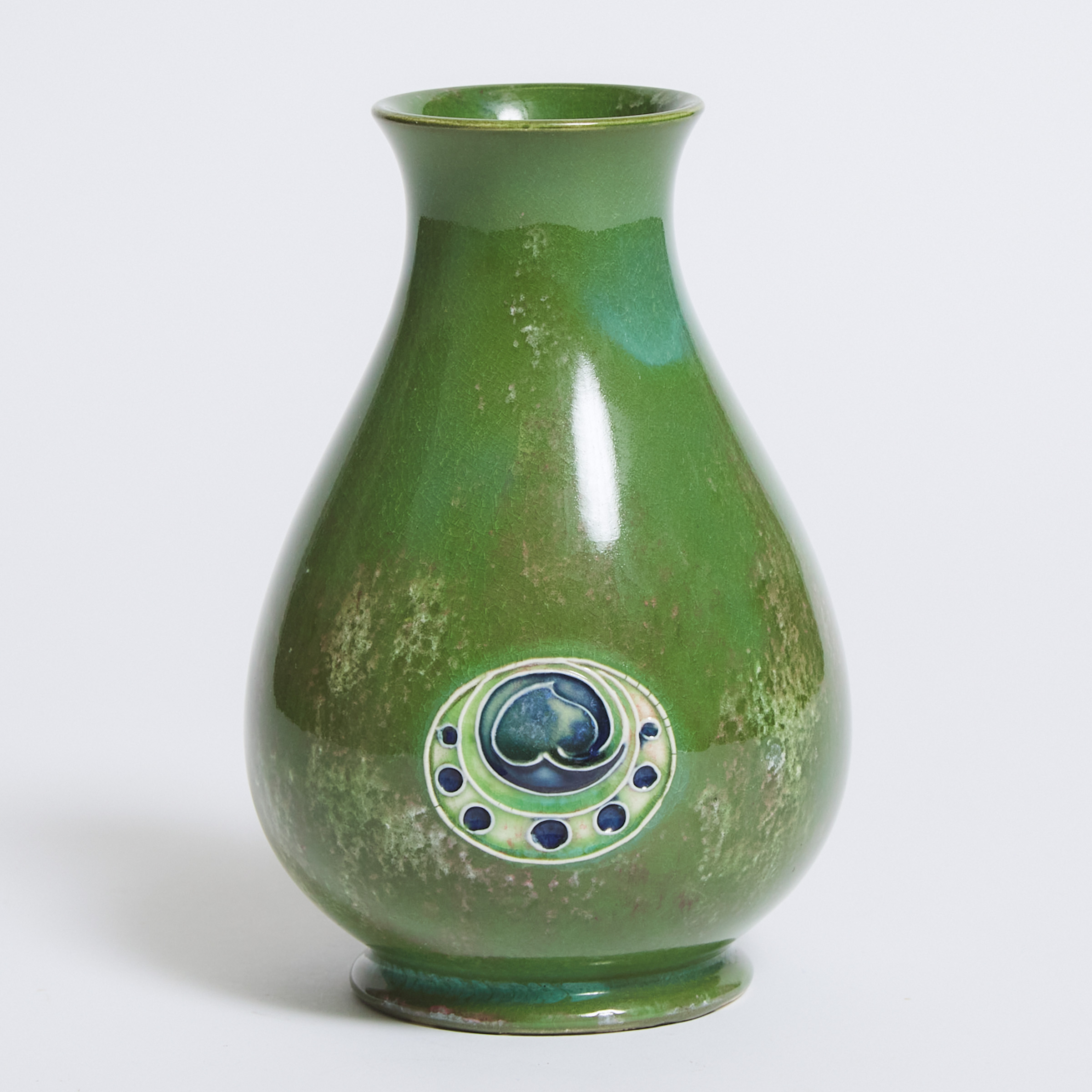 Macintyre Moorcroft Mottled Green Flamminian Vase, c.1906-13